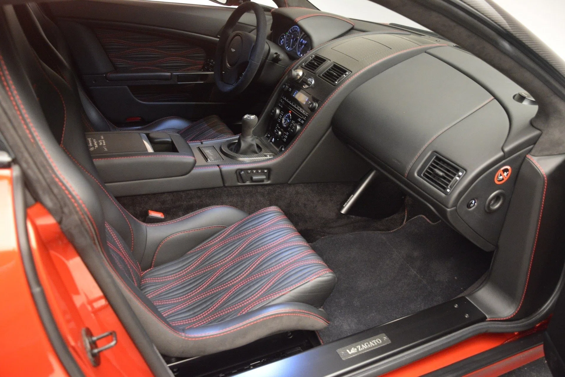 2013 Aston Martin V12 Zagato Coupe interior, Obsidian Black