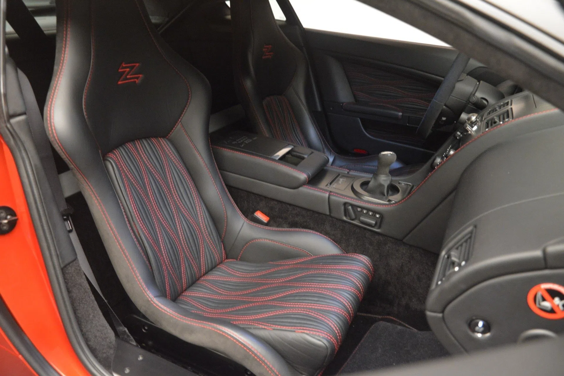 2013 Aston Martin V12 Zagato Coupe interior, seats, Obsidian Black