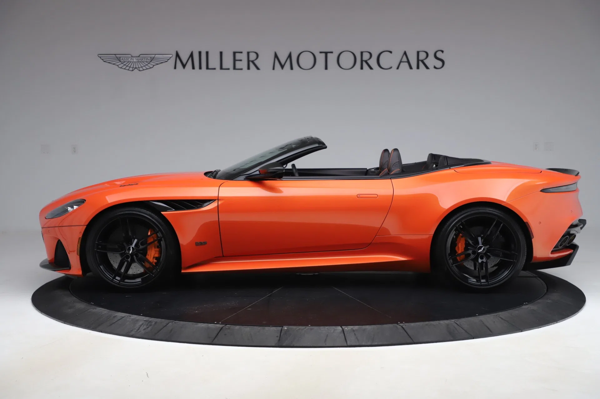 2020 Aston Martin DBS Superleggera Volante, side profile, Cosmos Orange