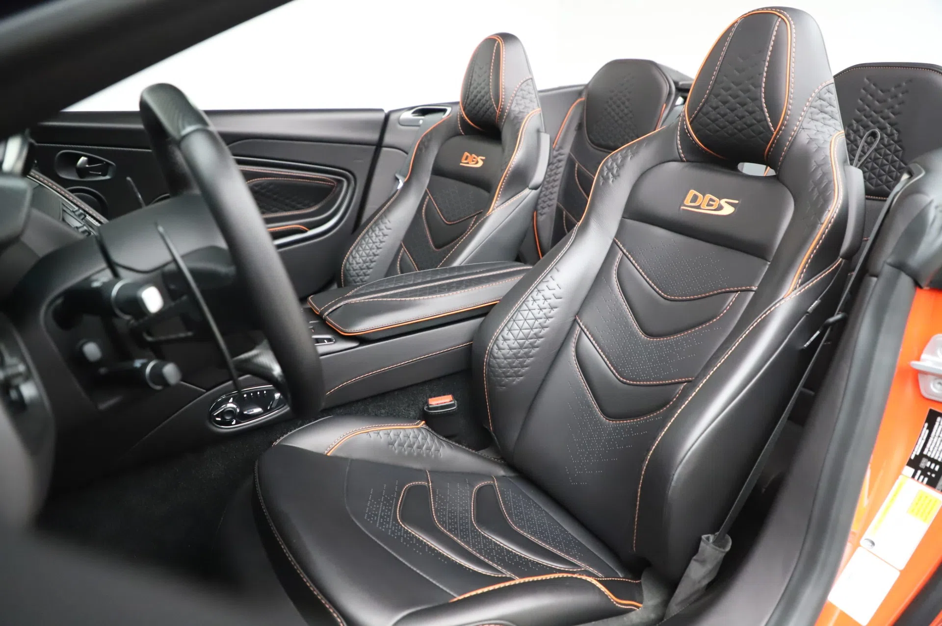 2020 Aston Martin DBS Superleggera Volante interior, seats, Obsidian Black