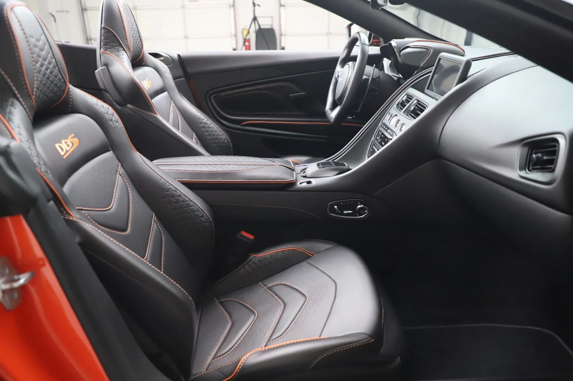 2020 Aston Martin DBS Superleggera Volante interior, seats, Obsidian Black