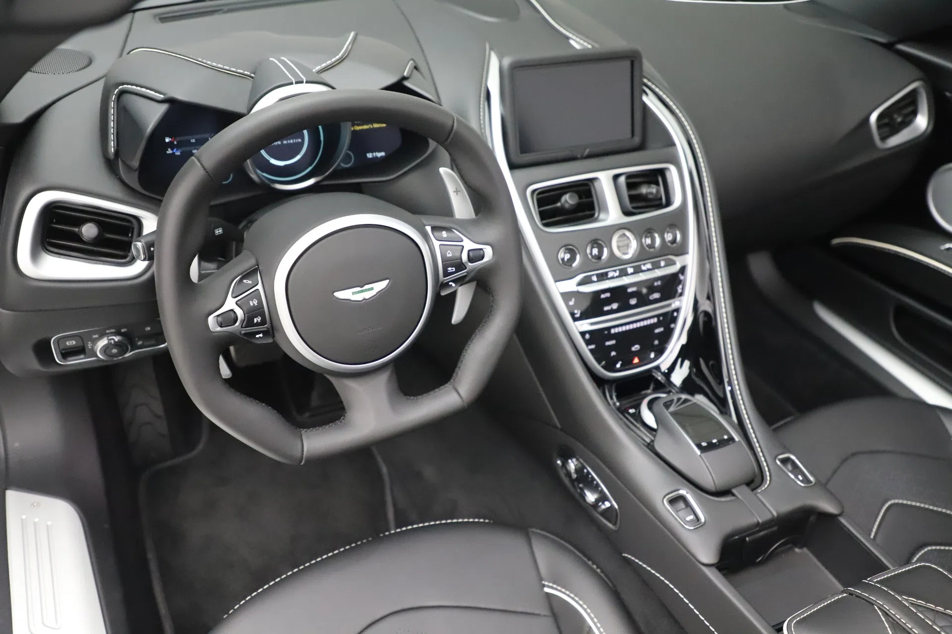 2020 Aston Martin DBS Superleggera Volante Convertible interior, dashboard, Obsidian Black