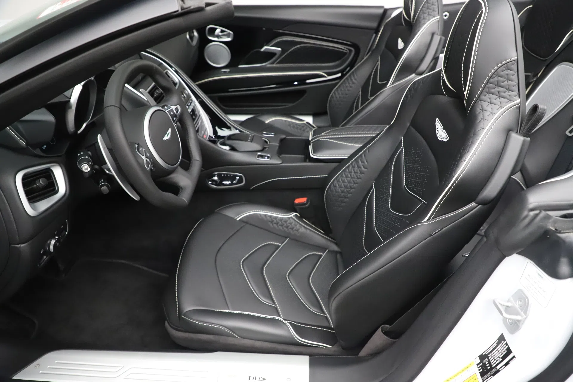 2020 Aston Martin DBS Superleggera Volante Convertible interior, seats, Obsidian Black