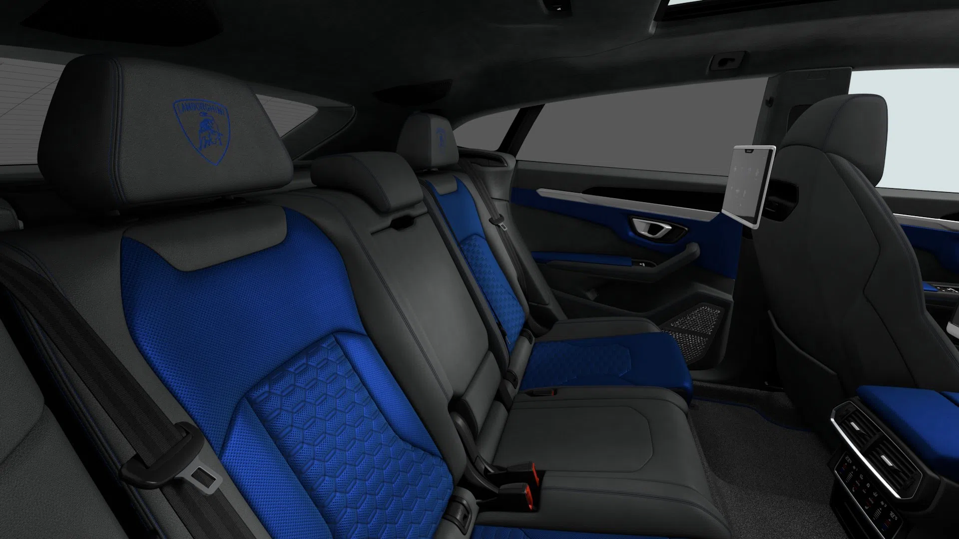 2018 LAMBORGHINI Urus interior, seats, Nero Ade / Blu Amon