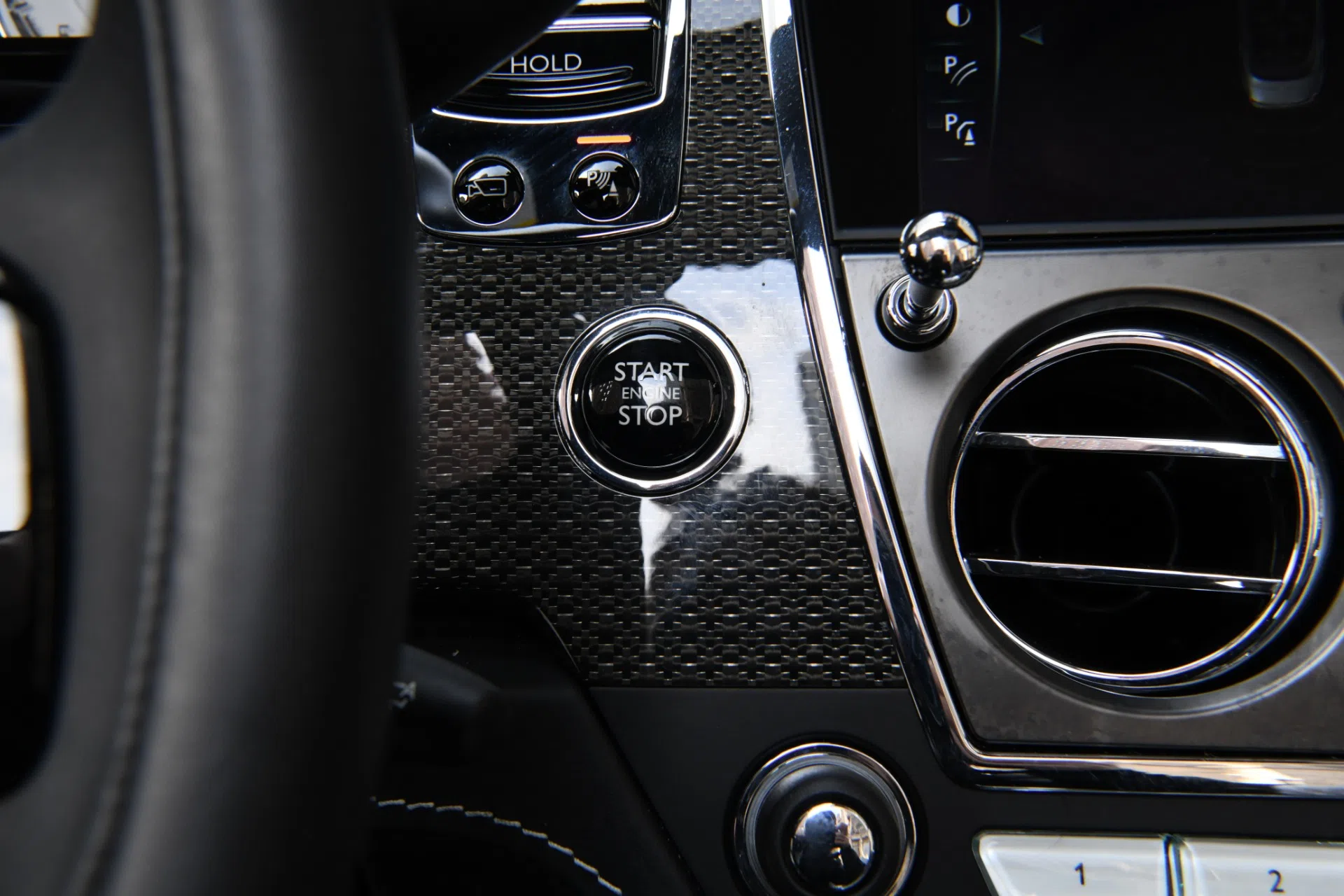 2019 Rolls-Royce Dawn interior, center console, Black Leather