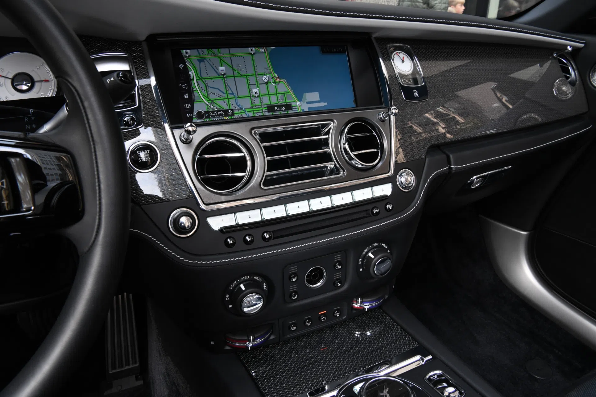 2019 Rolls-Royce Dawn interior, Black Leather