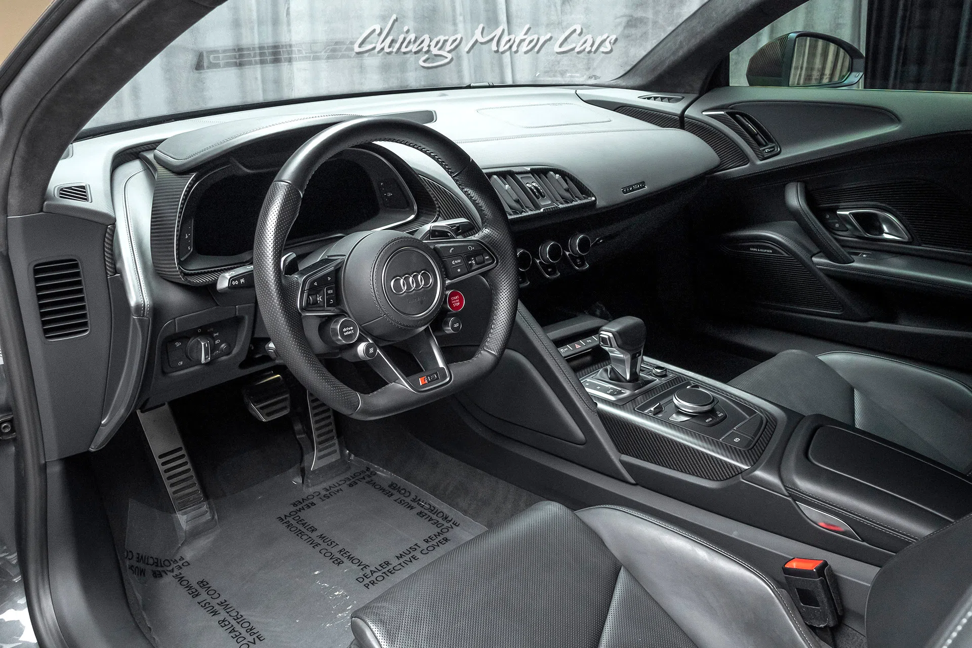 2017 Audi R8 5.2 Quattro V10 Plus Coupe interior, Black Leather