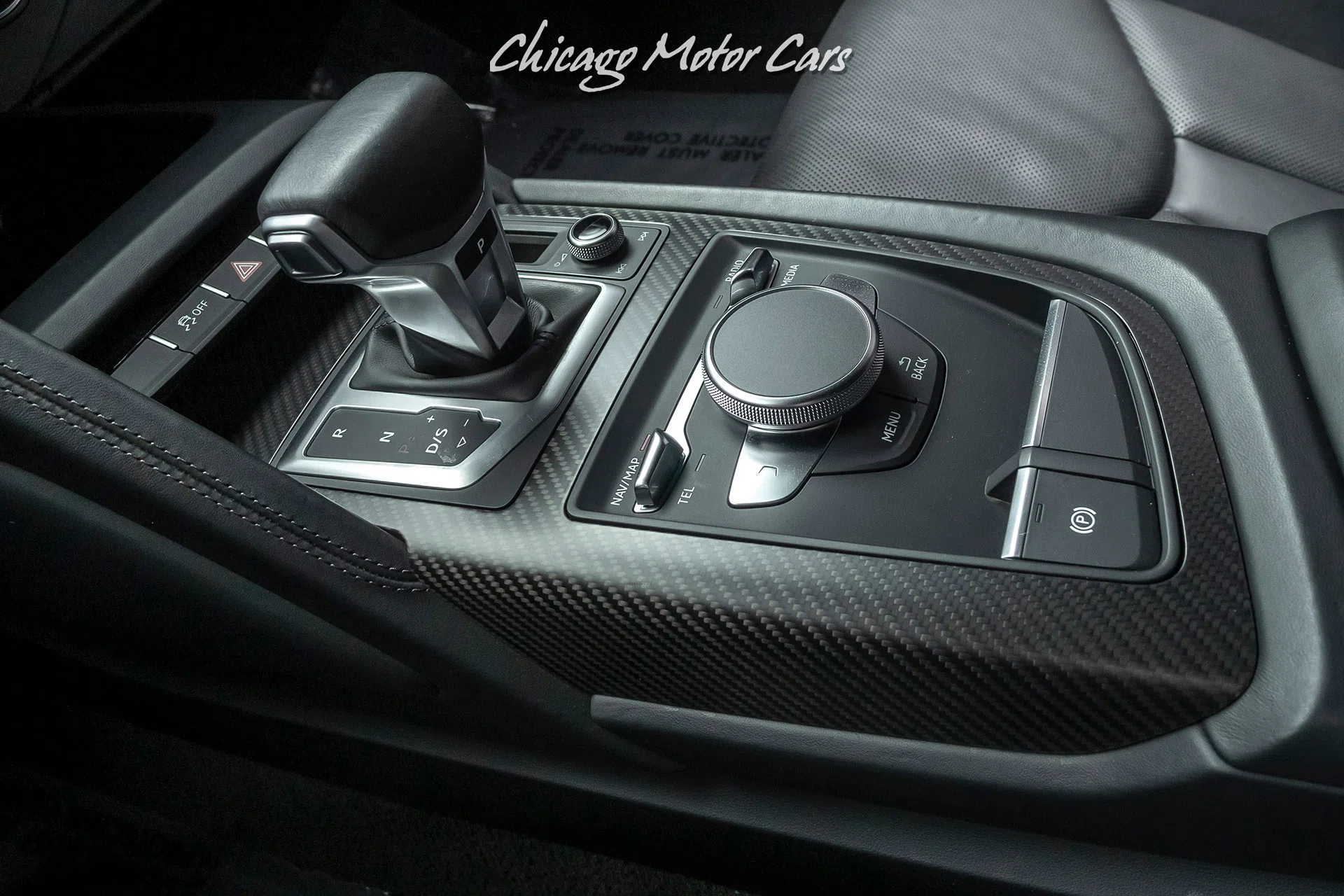 2017 Audi R8 5.2 Quattro V10 Plus Coupe interior, center console, Black Leather