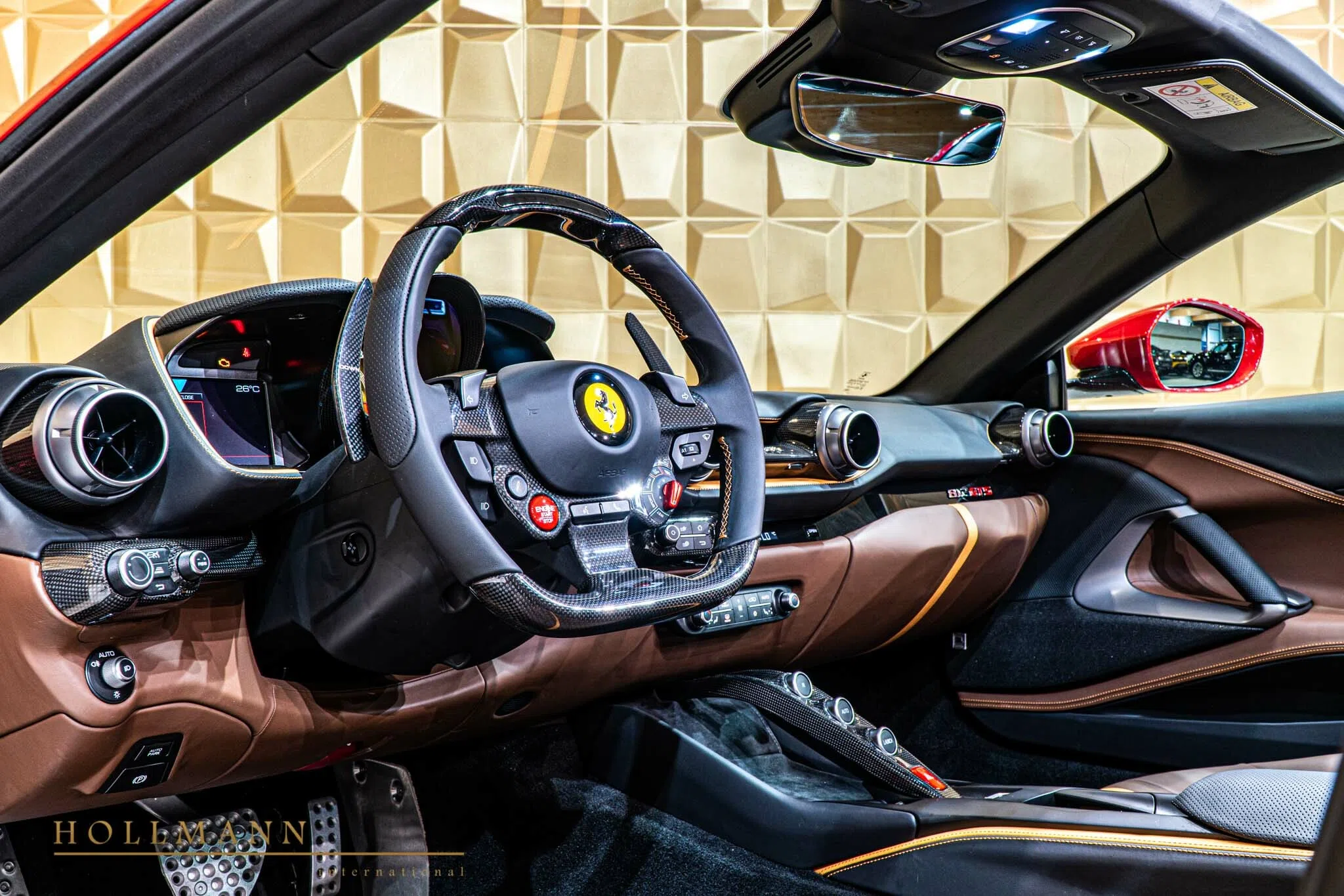 2020 Ferrari 812 GTS interior, dashboard, INTC Terra Bruciata