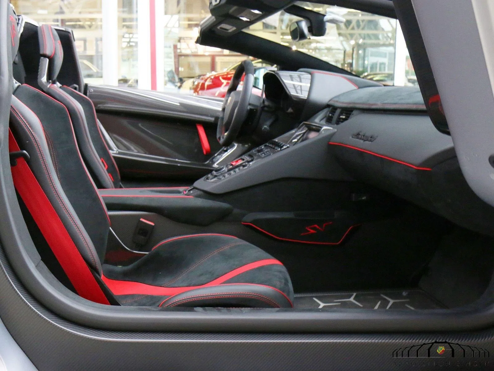 2015 Lamborghini Aventador LP 750-4 SV - Superveloce - Roadster interior, seats, Black-Red