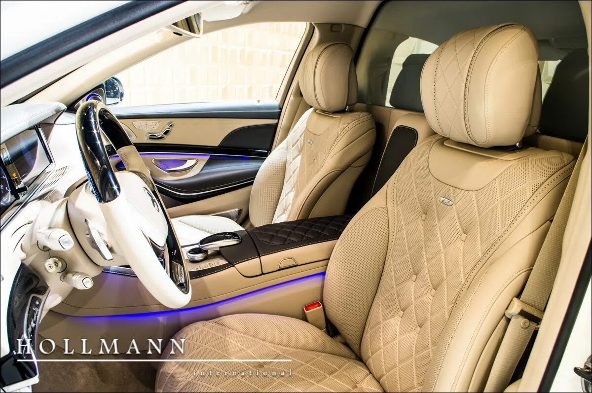 2020 Mercedes-Benz S 600 Maybach Pullman interior, seats, Designo Beige