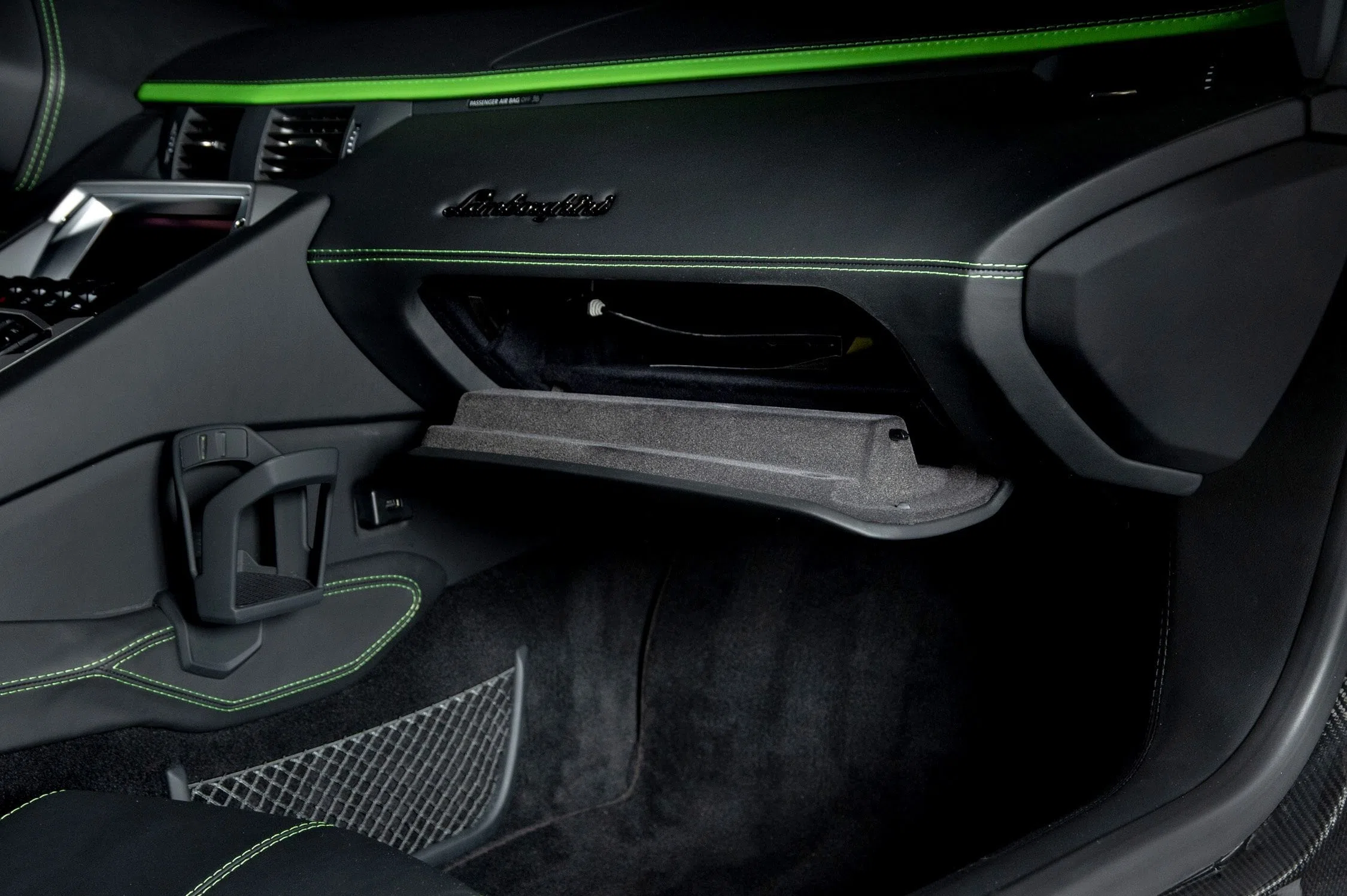 2018 Lamborghini Aventador S interior, door panel, Nero Ade