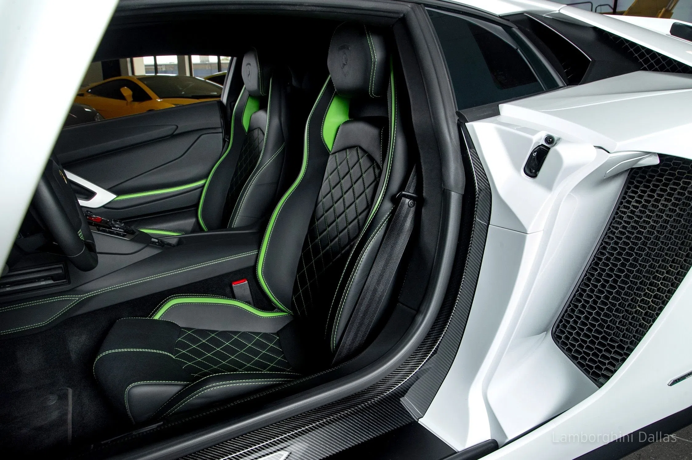 2018 Lamborghini Aventador S interior, seats, Nero Ade