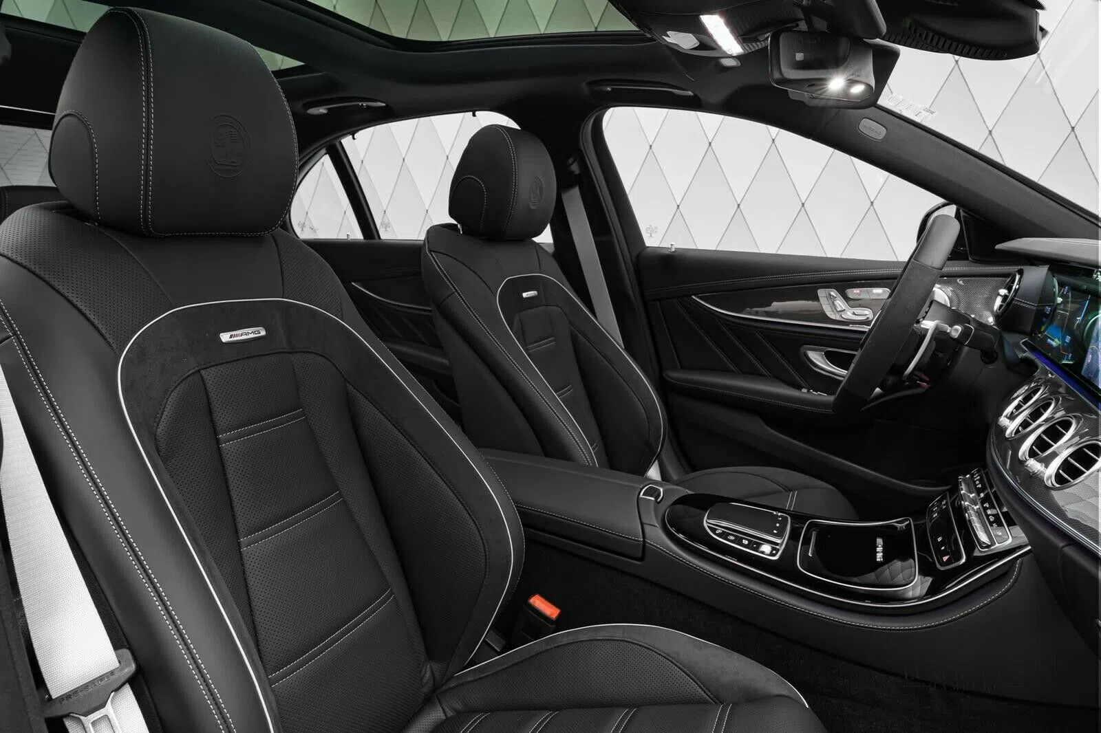 2020 Mercedes-Benz E 63 AMG S+ interior, seats, Beige Leather