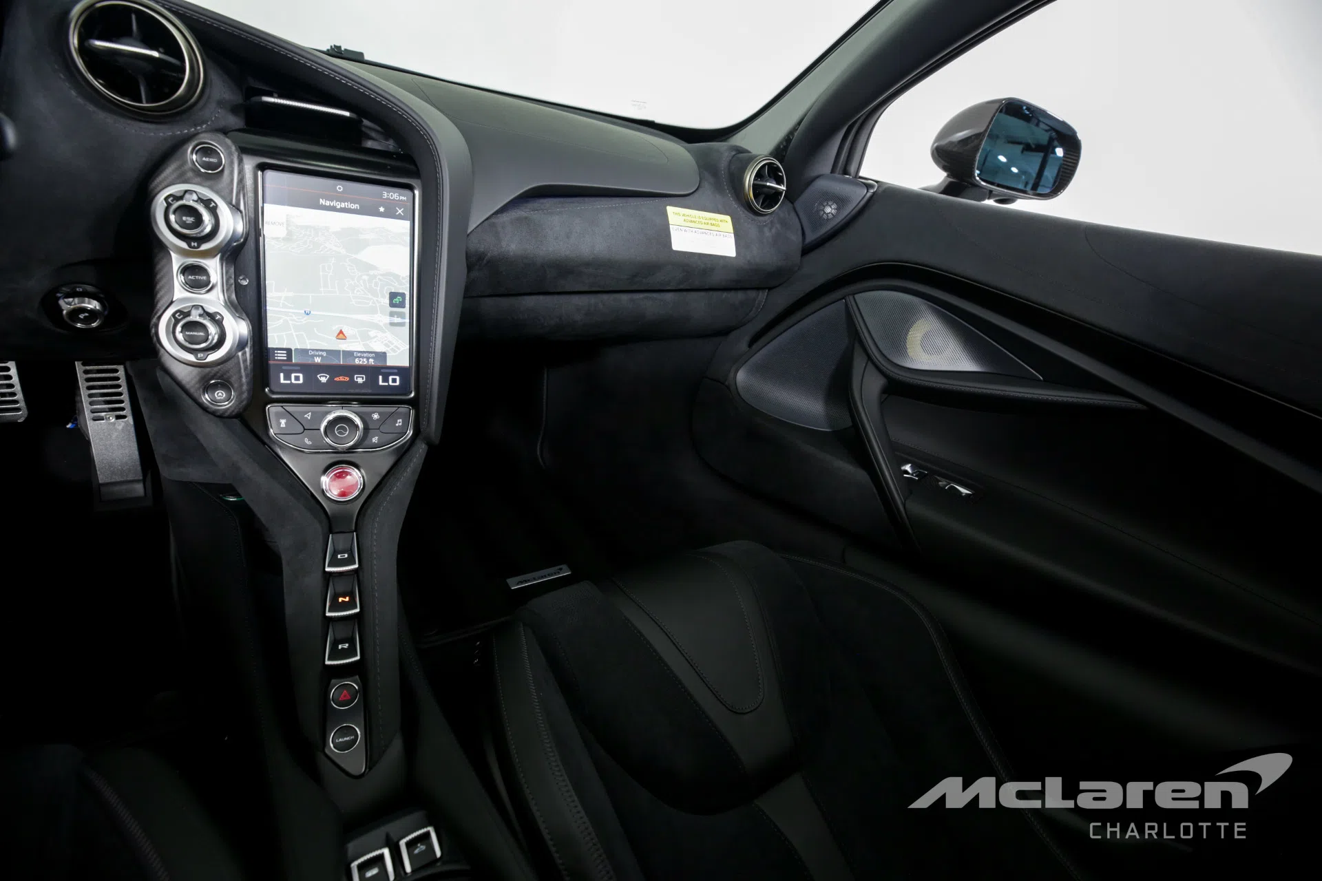 2020 McLaren 720S Spider Performance interior, door panel, Carbon Black with JET Black Insert