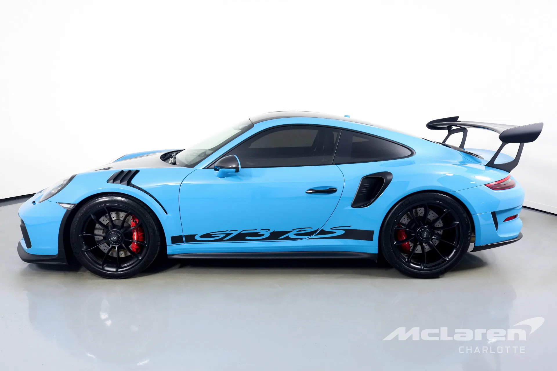 2019 Porsche 911 GT3 RS, side profile, Miami Blue Metallic