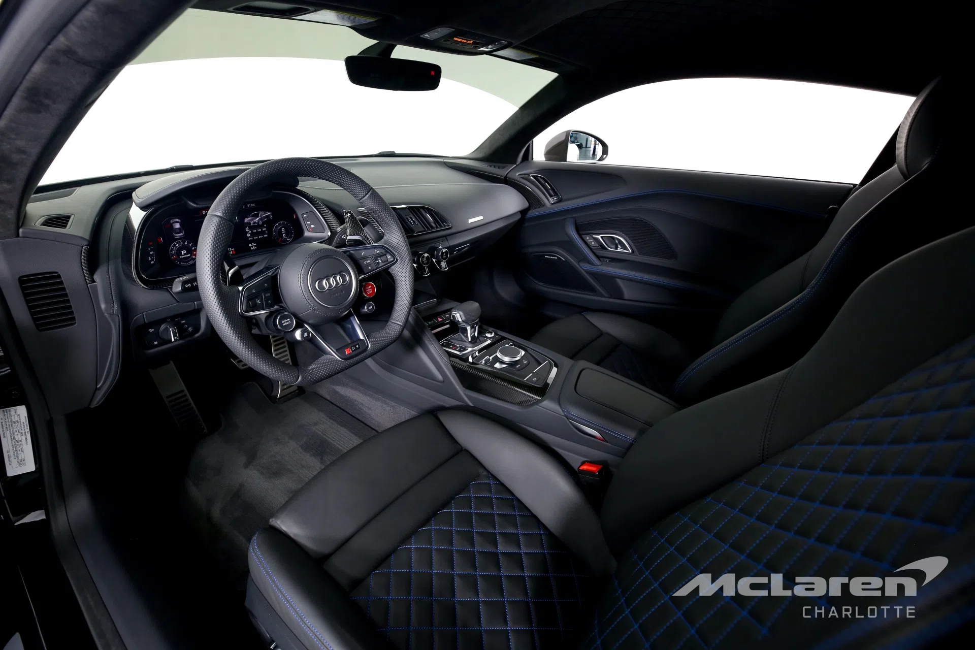 2020 Audi R8 5.2 Quattro V10 Performance interior, Black W/ ARA Blue Stitching