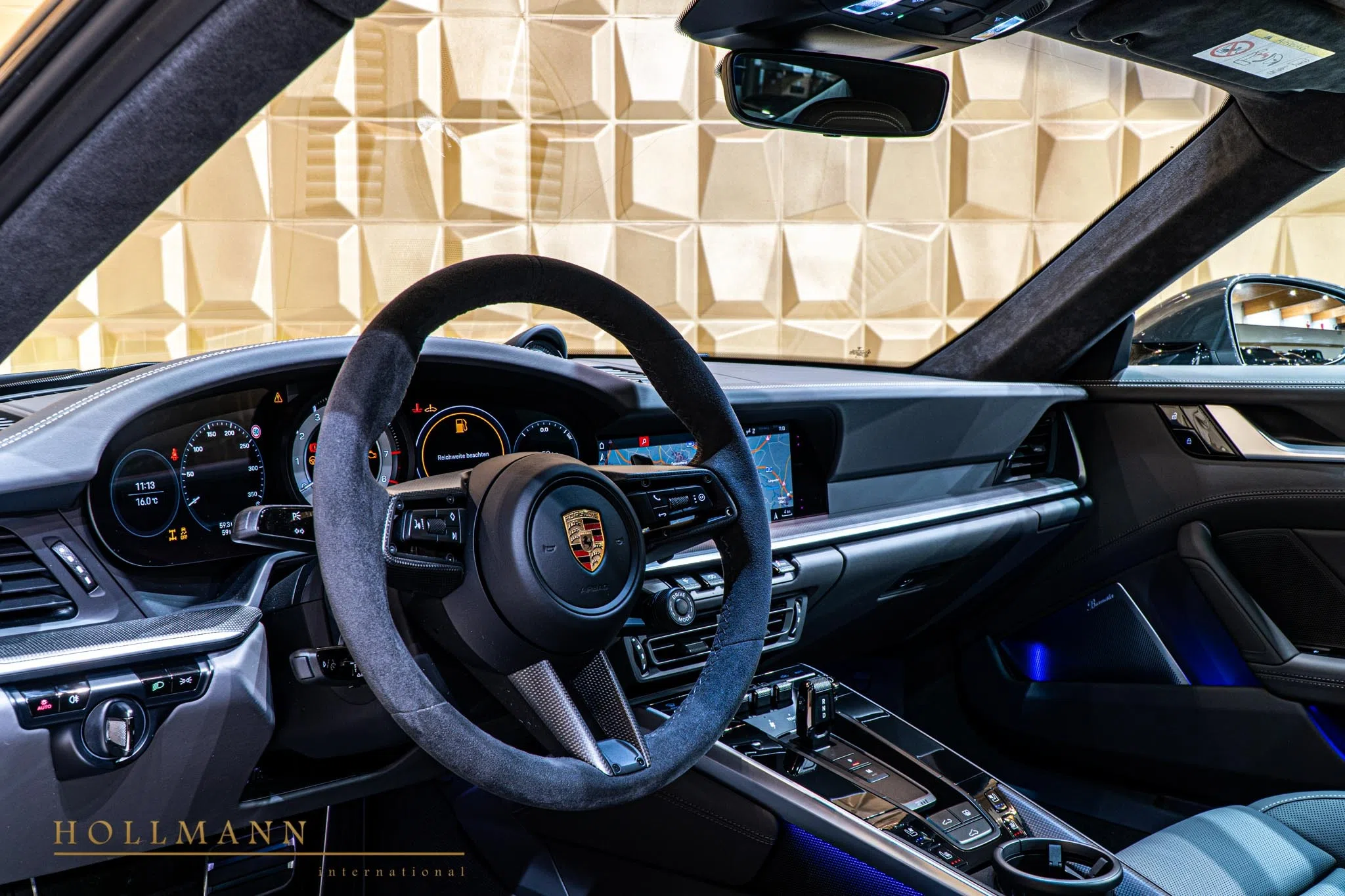 2020 Porsche 911 Turbo S Coupe interior, dashboard, Black Leather
