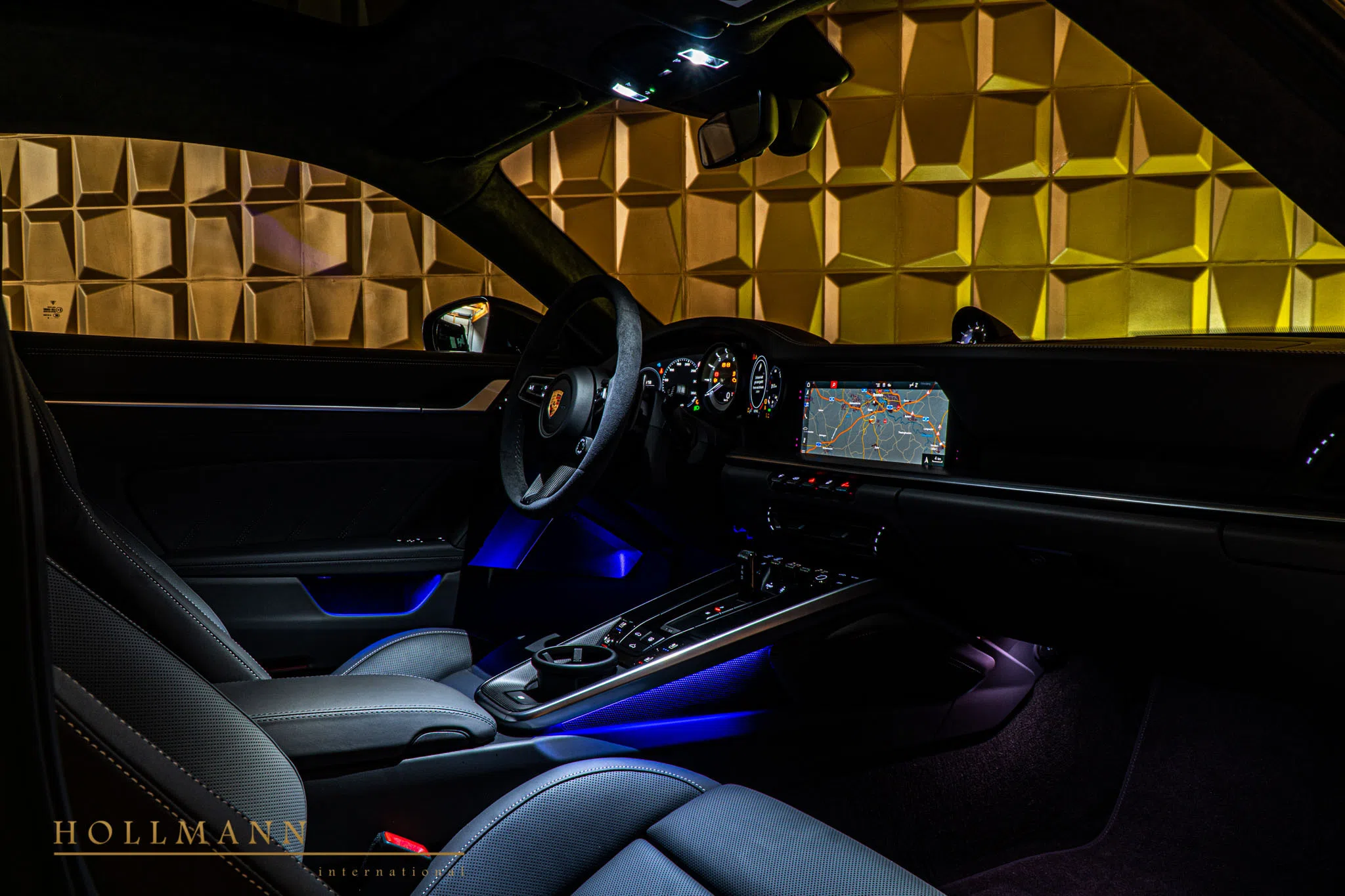 2020 Porsche 911 Turbo S Coupe interior, Black Leather