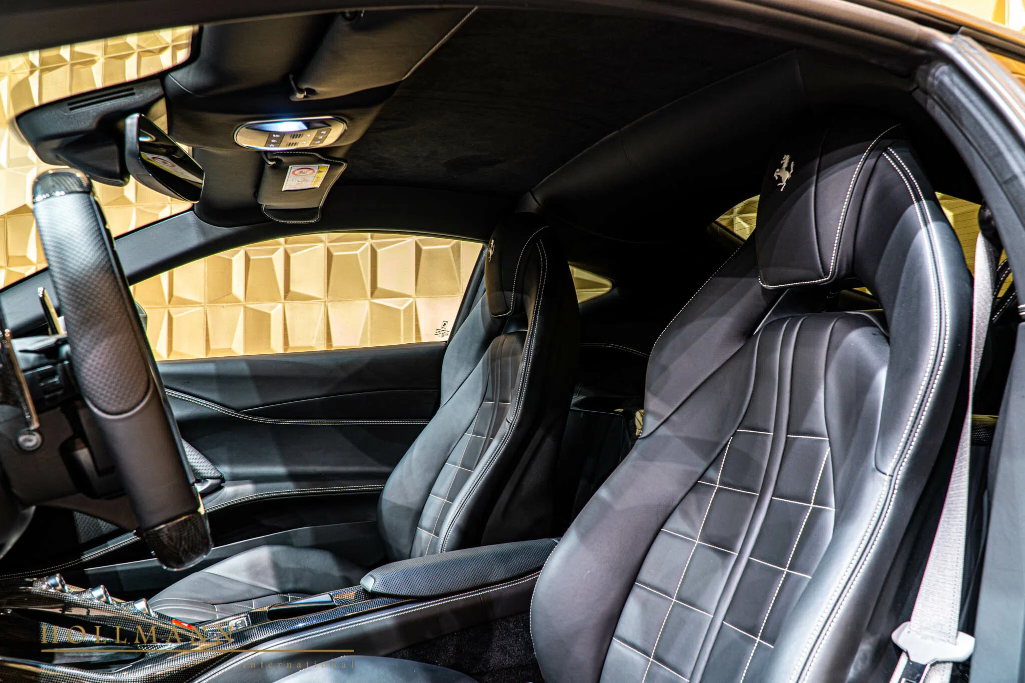 2020 Ferrari 812 Superfast interior, seats, Leather Squared Pattern Black