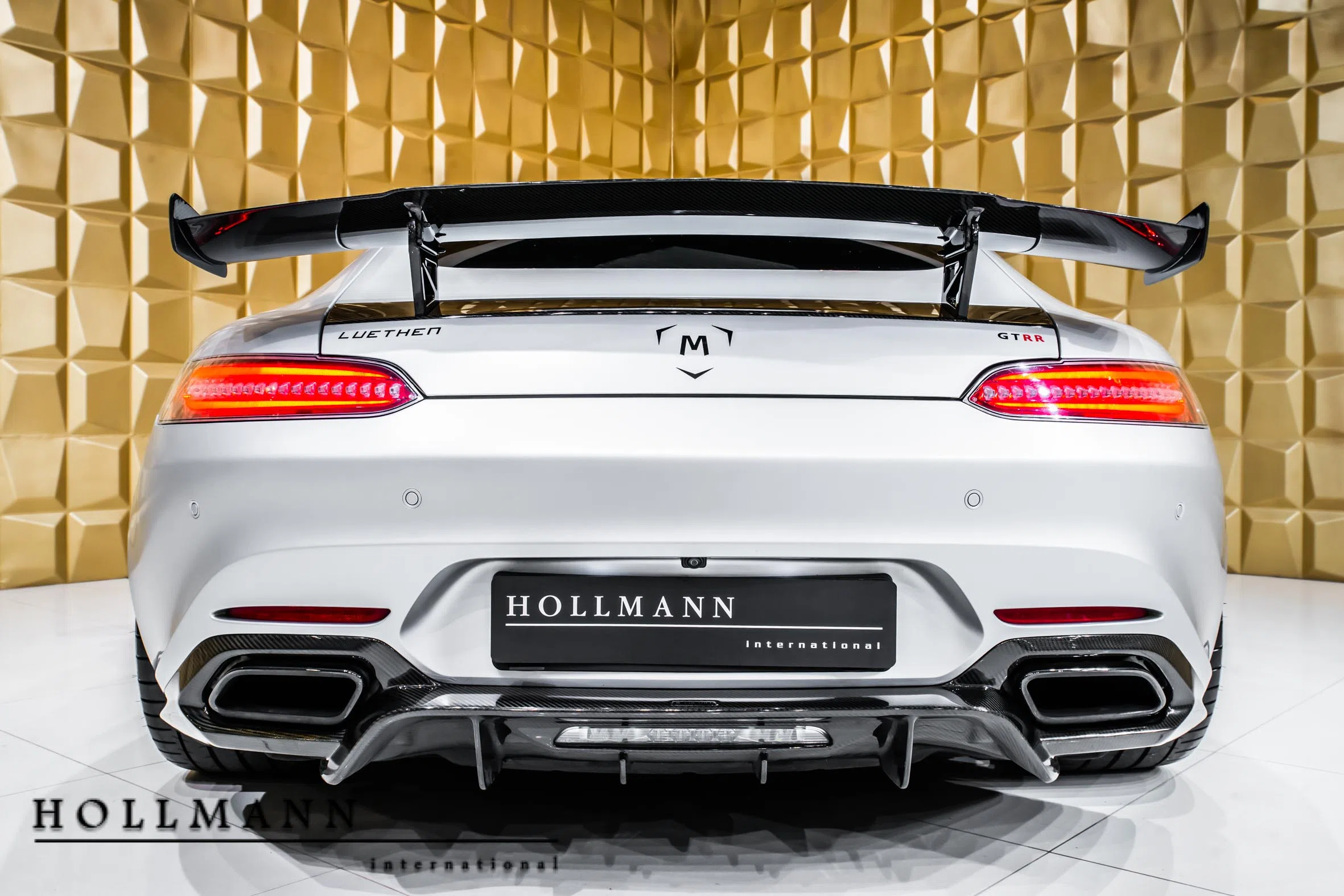 Mercedes-Benz AMG GT S, rear three-quarter view, Iridium Silver Shape