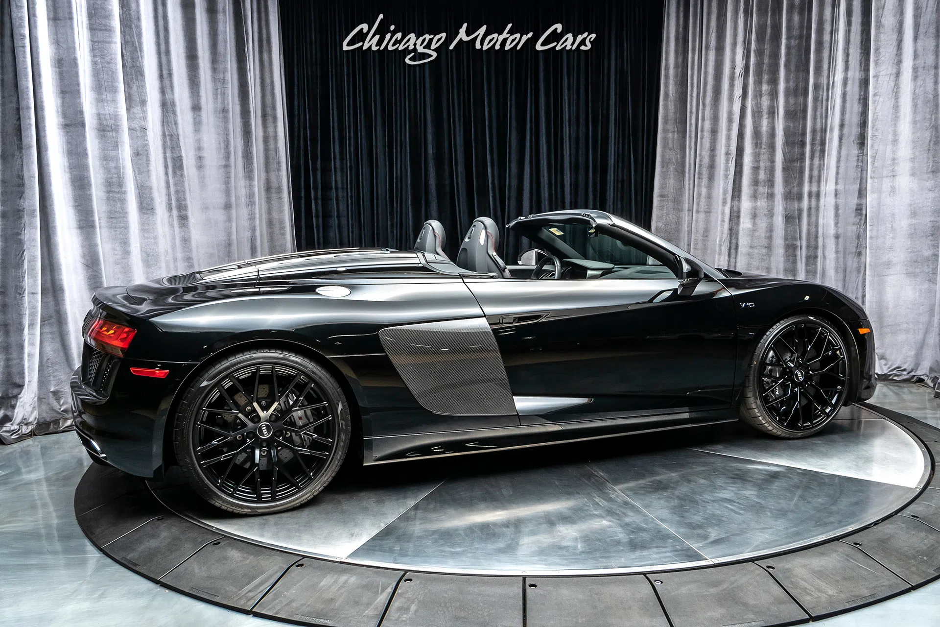 2018 Audi R8 5.2 V10 Quattro Spyder Convertible for sale, exterior, Mythos Black Metallic
