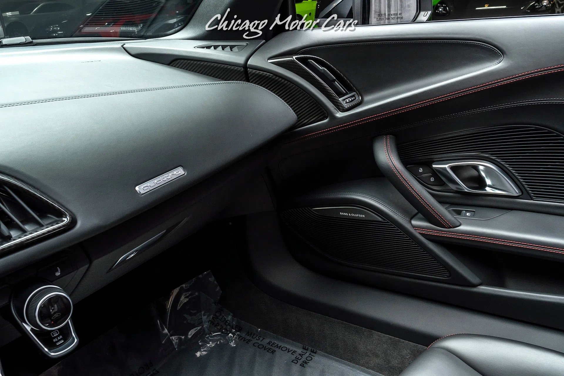 2018 Audi R8 5.2 V10 Quattro Spyder Convertible interior, Black W/ Express Red Stitching