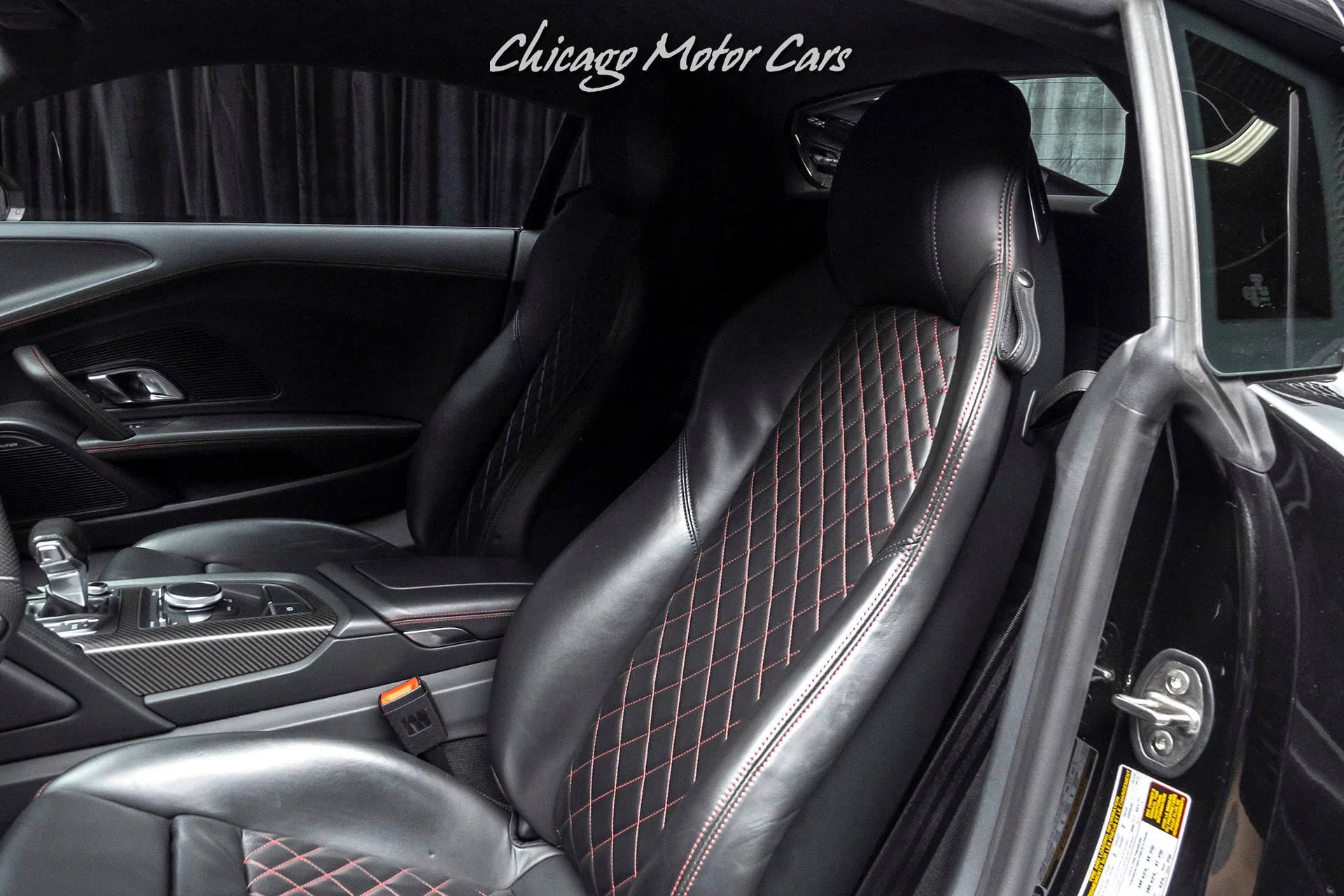 2017 Audi R8 5.2 Quattro V10 Plus Coupe interior, seats, Black W/ Express Red Stitching