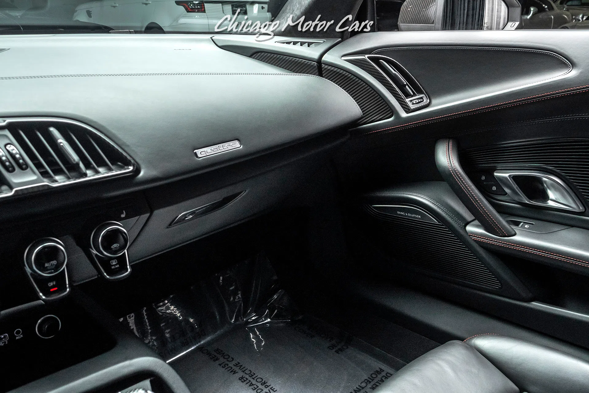 2017 Audi R8 5.2 Quattro V10 Plus Coupe interior, Black W/ Express Red Stitching