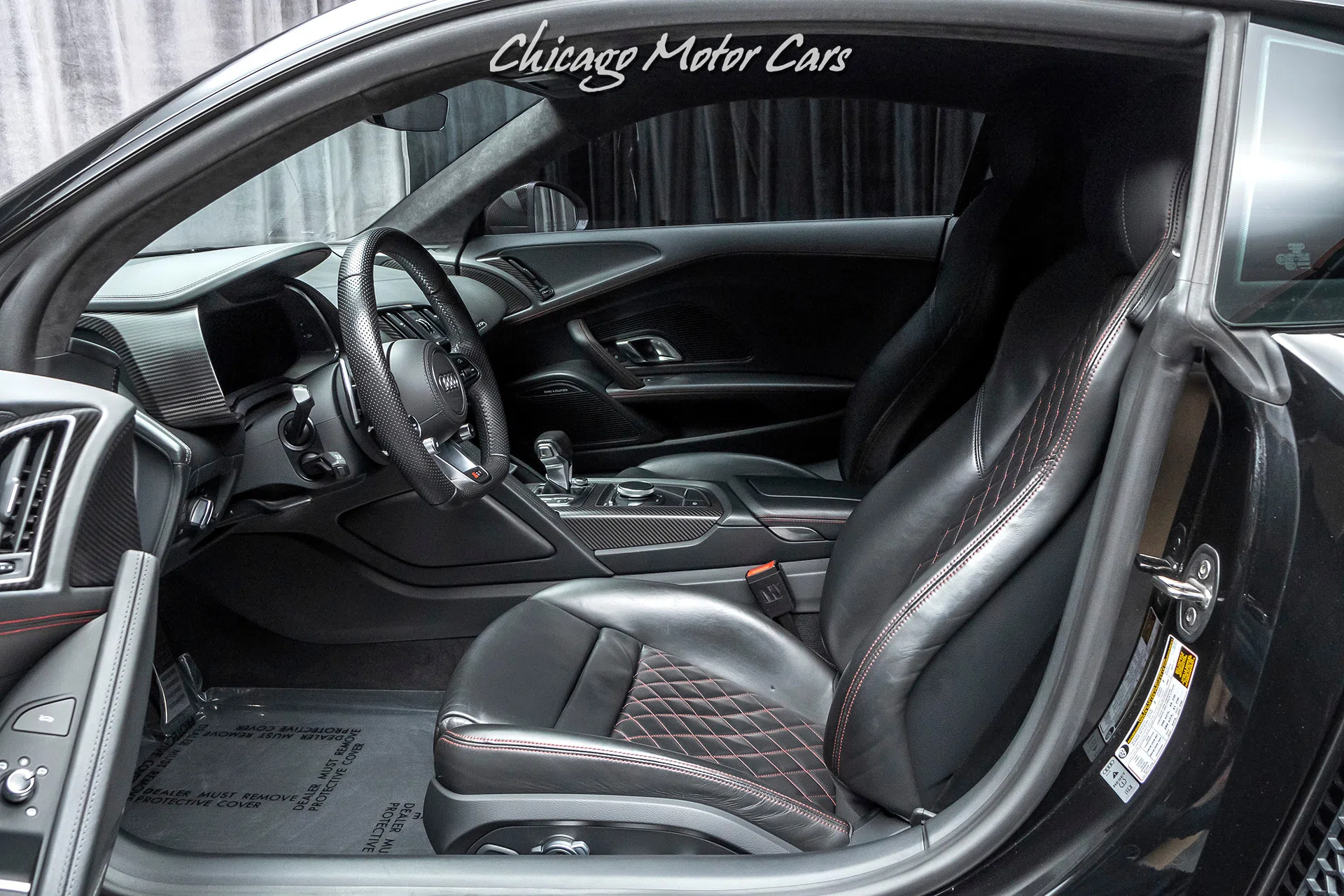 2017 Audi R8 5.2 Quattro V10 Plus Coupe interior, seats, Black W/ Express Red Stitching