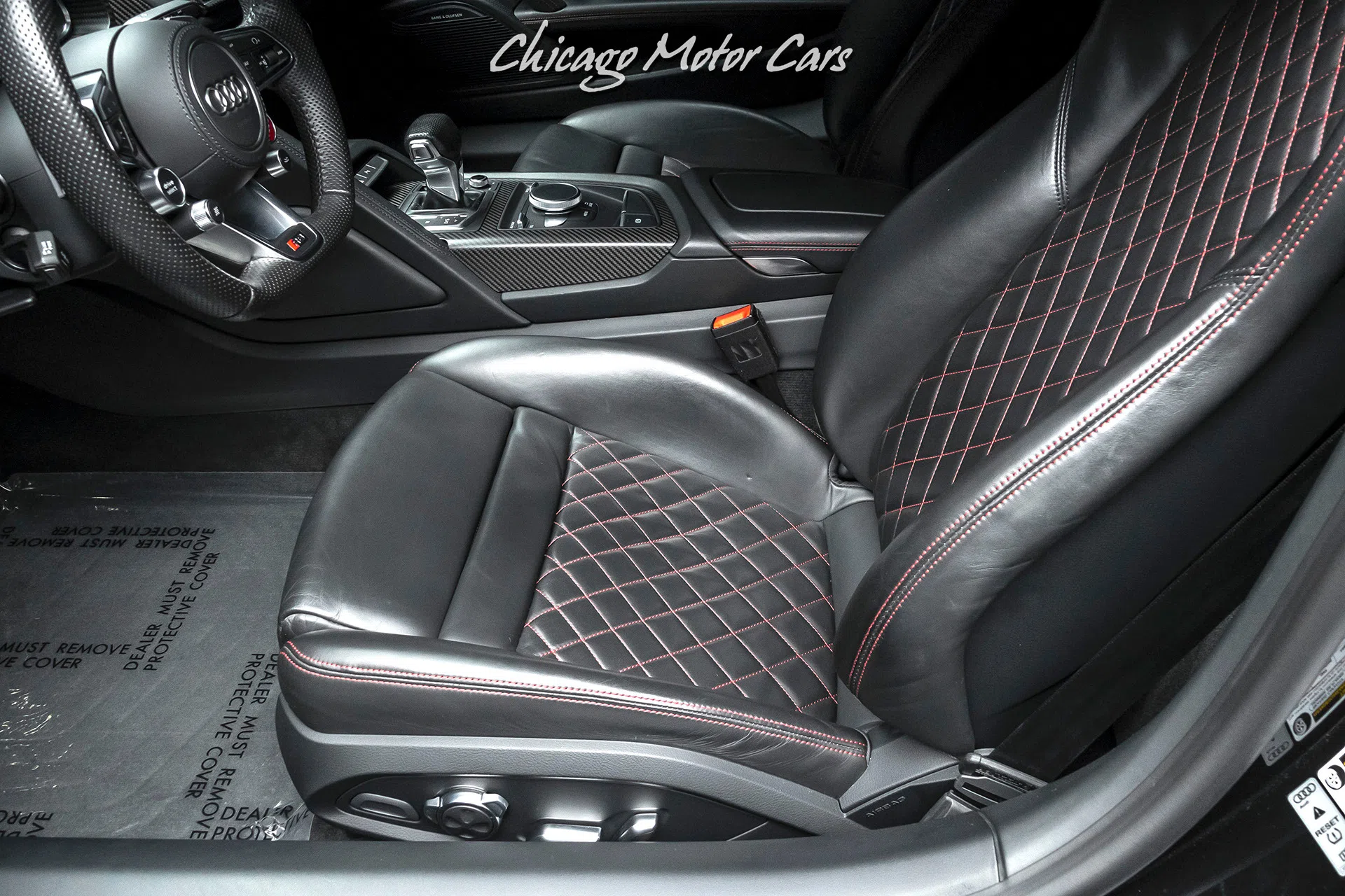 2017 Audi R8 5.2 Quattro V10 Plus Coupe interior, seats, Black W/ Express Red Stitching