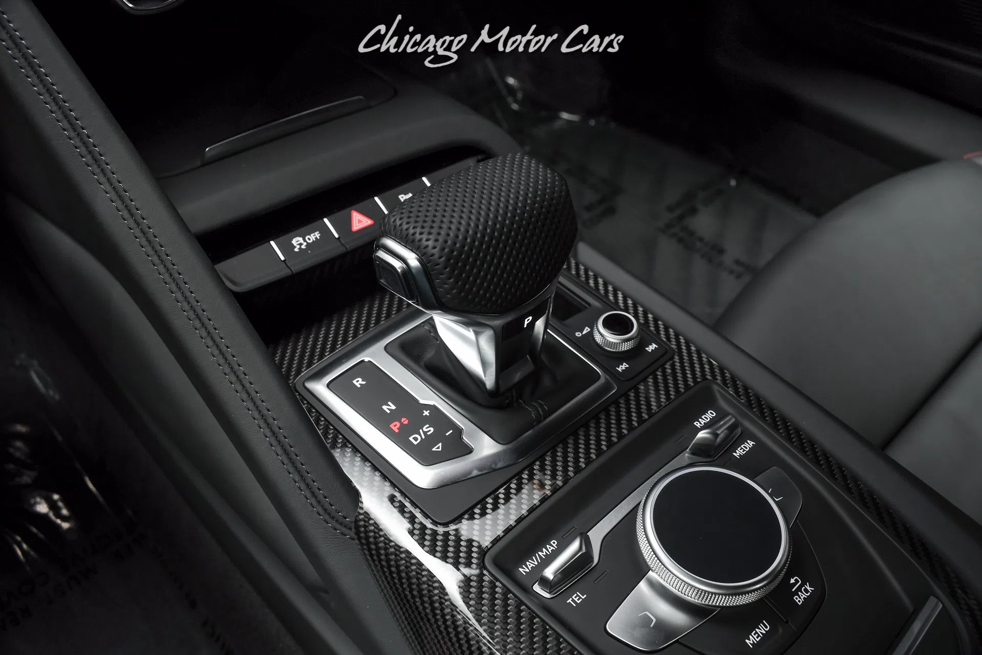 2020 Audi R8 5.2L Quattro V10 Performance Coupe interior, center console, Black Leather
