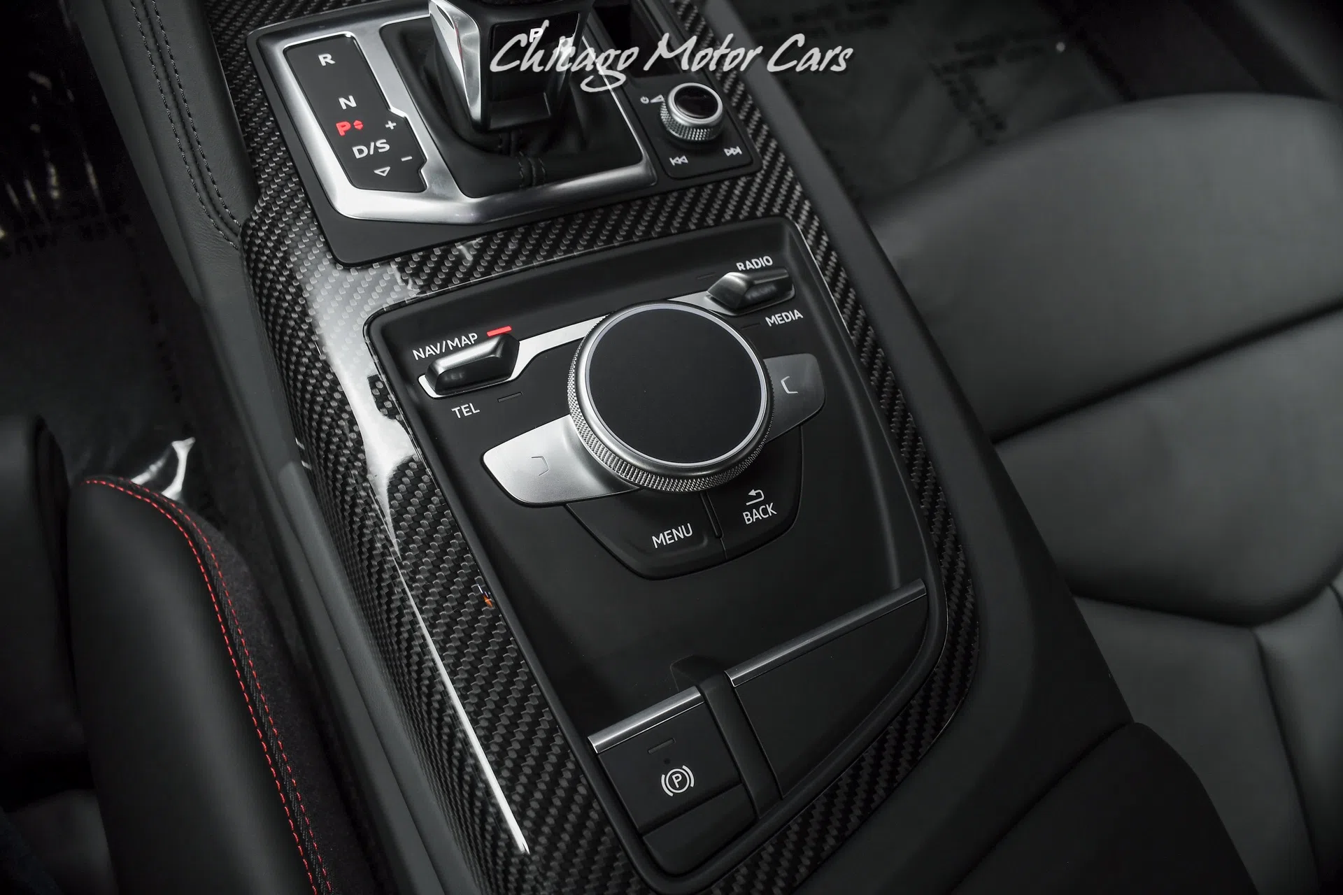 2020 Audi R8 5.2L Quattro V10 Performance Coupe interior, center console, Black Leather