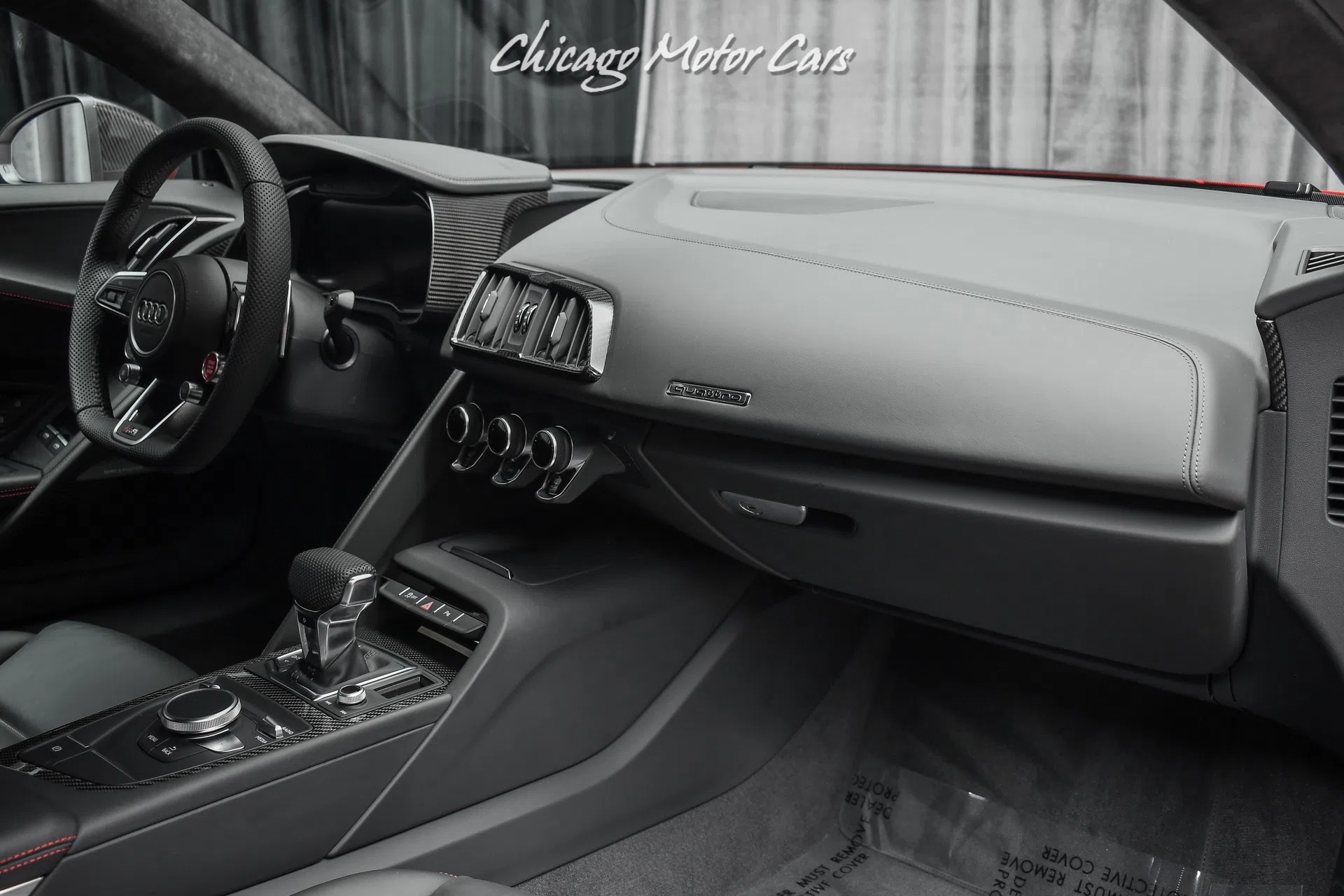 2020 Audi R8 5.2L Quattro V10 Performance Coupe interior, center console, Black Leather