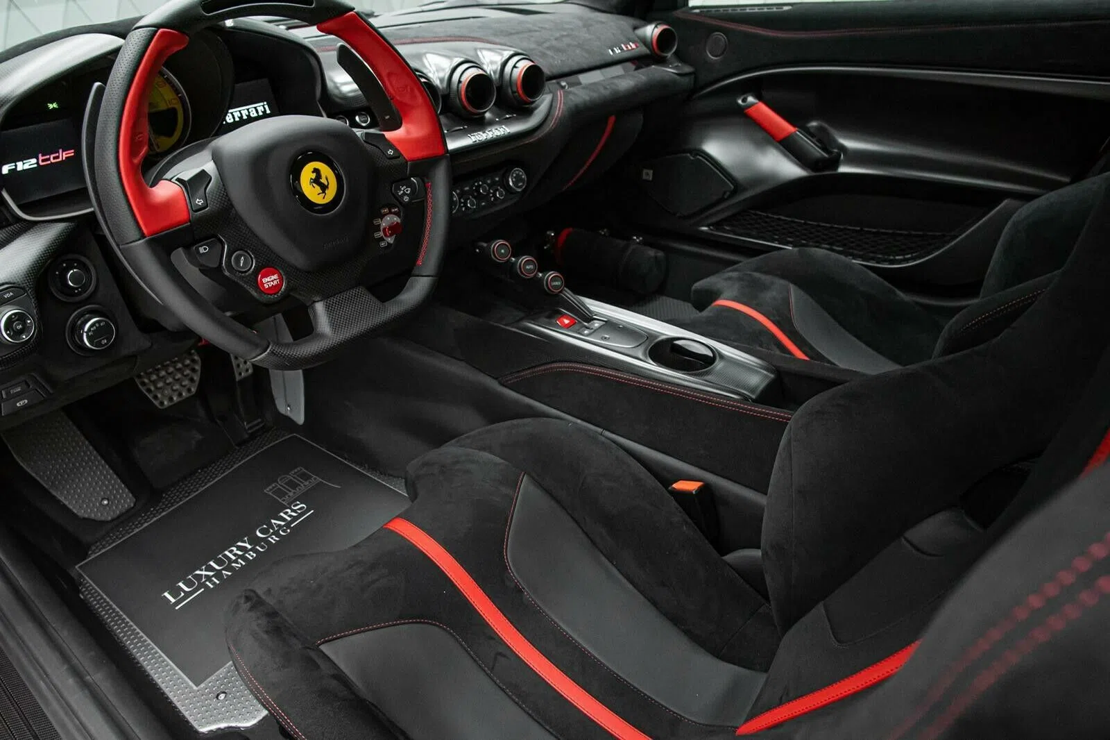 2017 Ferrari F12 TDF interior, Alcantara Nero