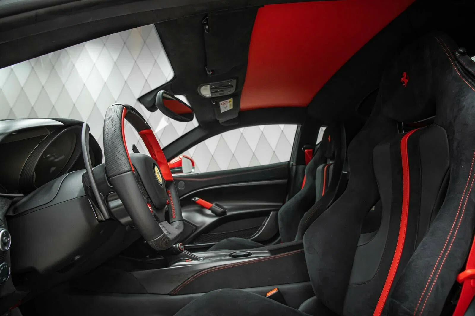 2017 Ferrari F12 TDF interior, Alcantara Nero