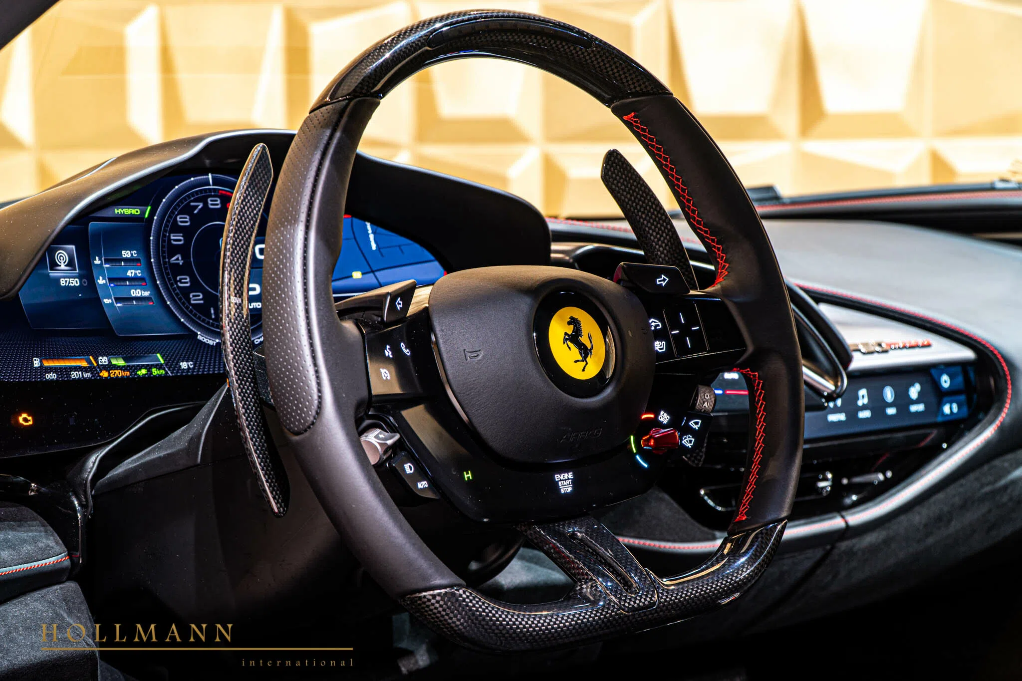 2020 Ferrari SF90 Stradale interior, Leather Black