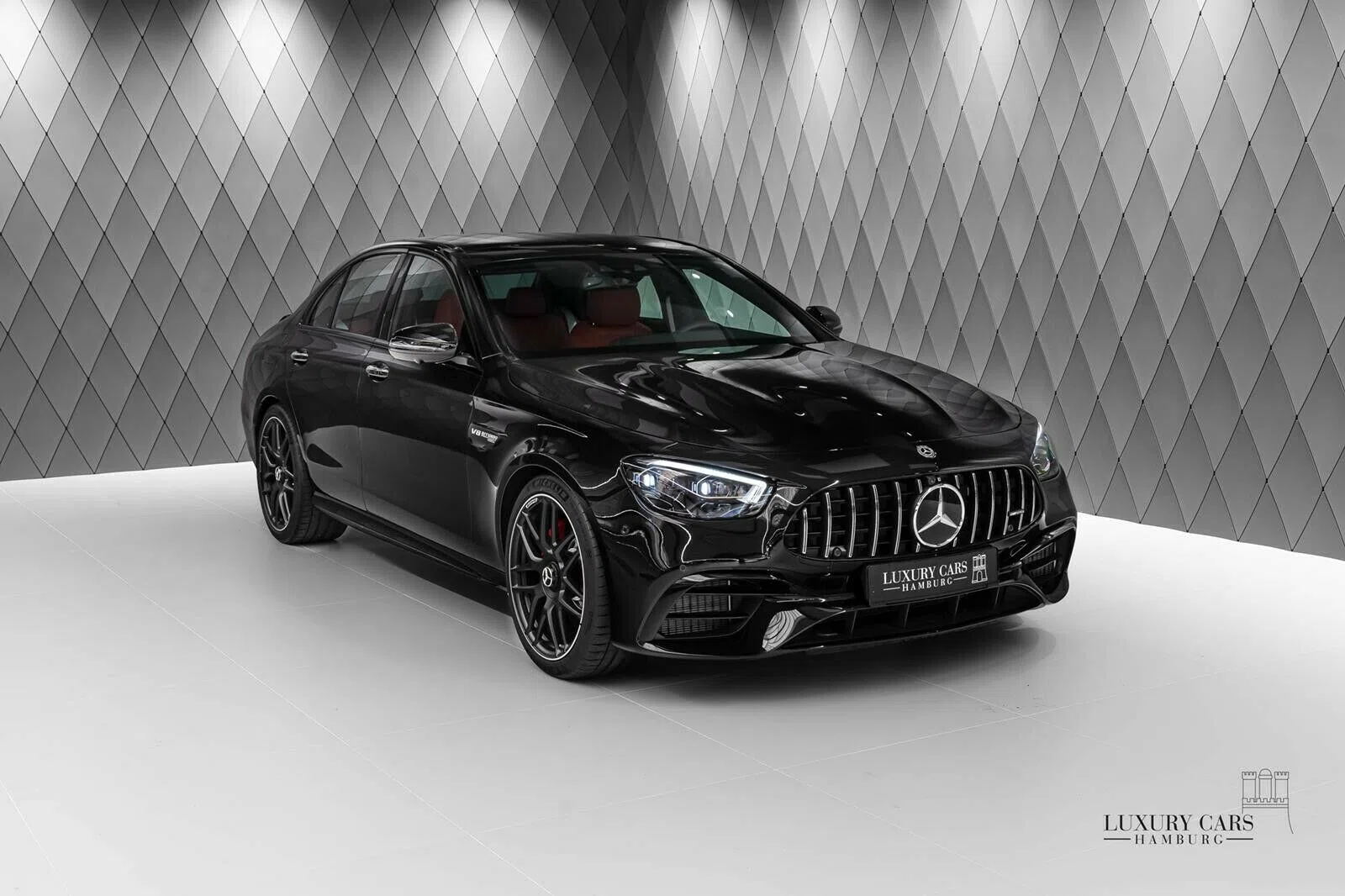 2020 Mercedes-Benz E 63 AMG S+ for sale, front three-quarter view, Black