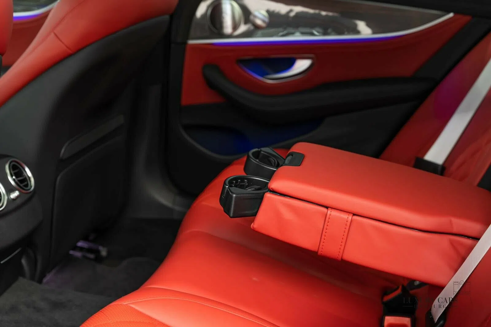 2020 Mercedes-Benz E 63 AMG S+ interior, Red Leather