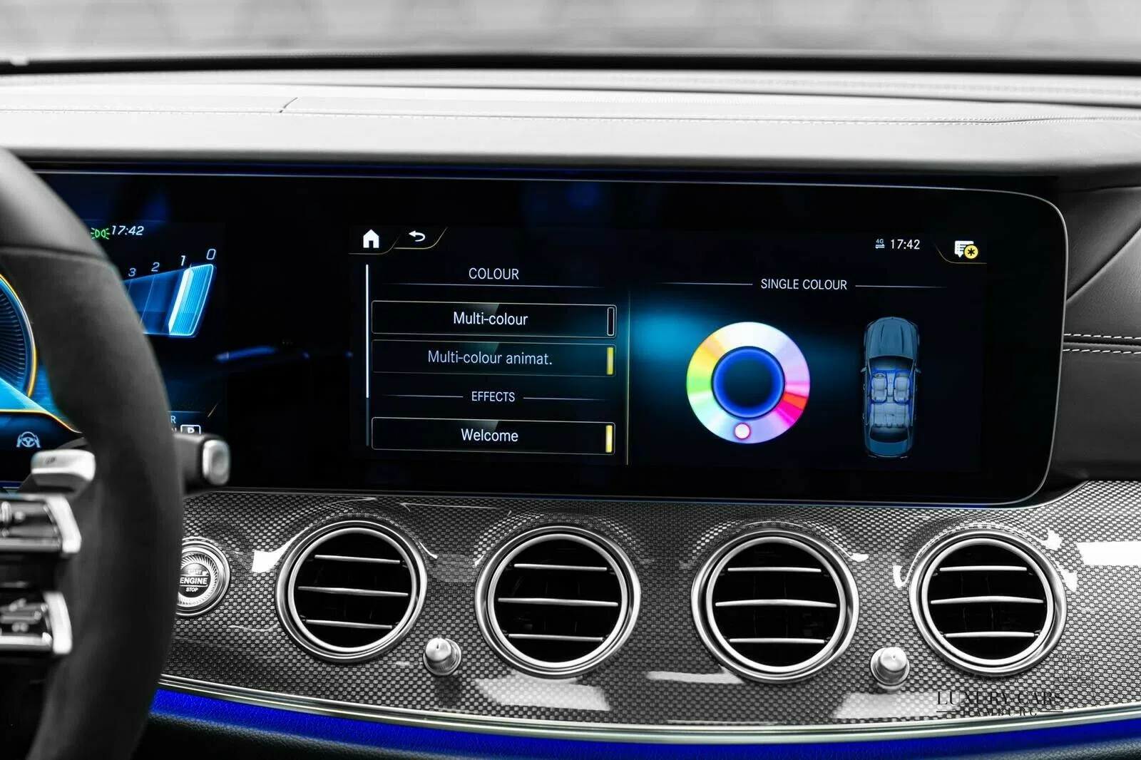 2020 Mercedes-Benz E 63 AMG S+ interior, Red Leather