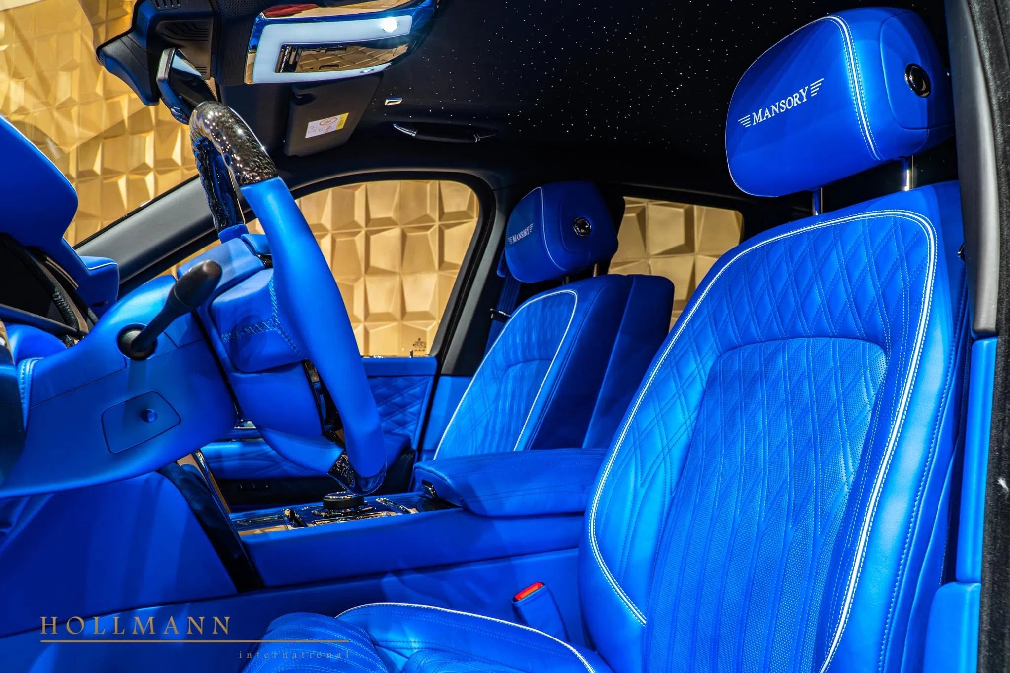2020 Mansory Cullinan Black Badge interior, seats, MANSORY Royal Blue