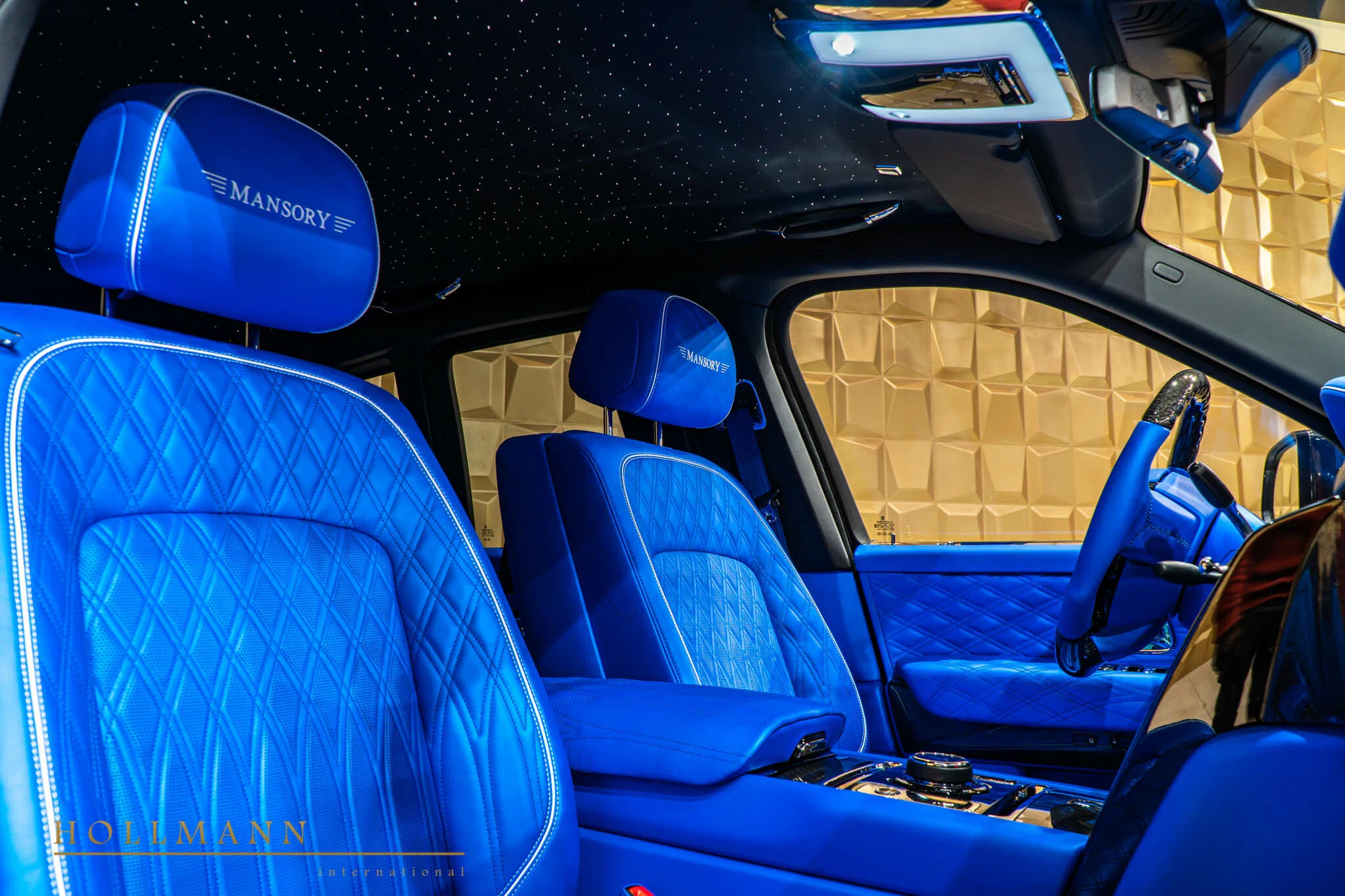 2020 Mansory Cullinan Black Badge interior, seats, MANSORY Royal Blue