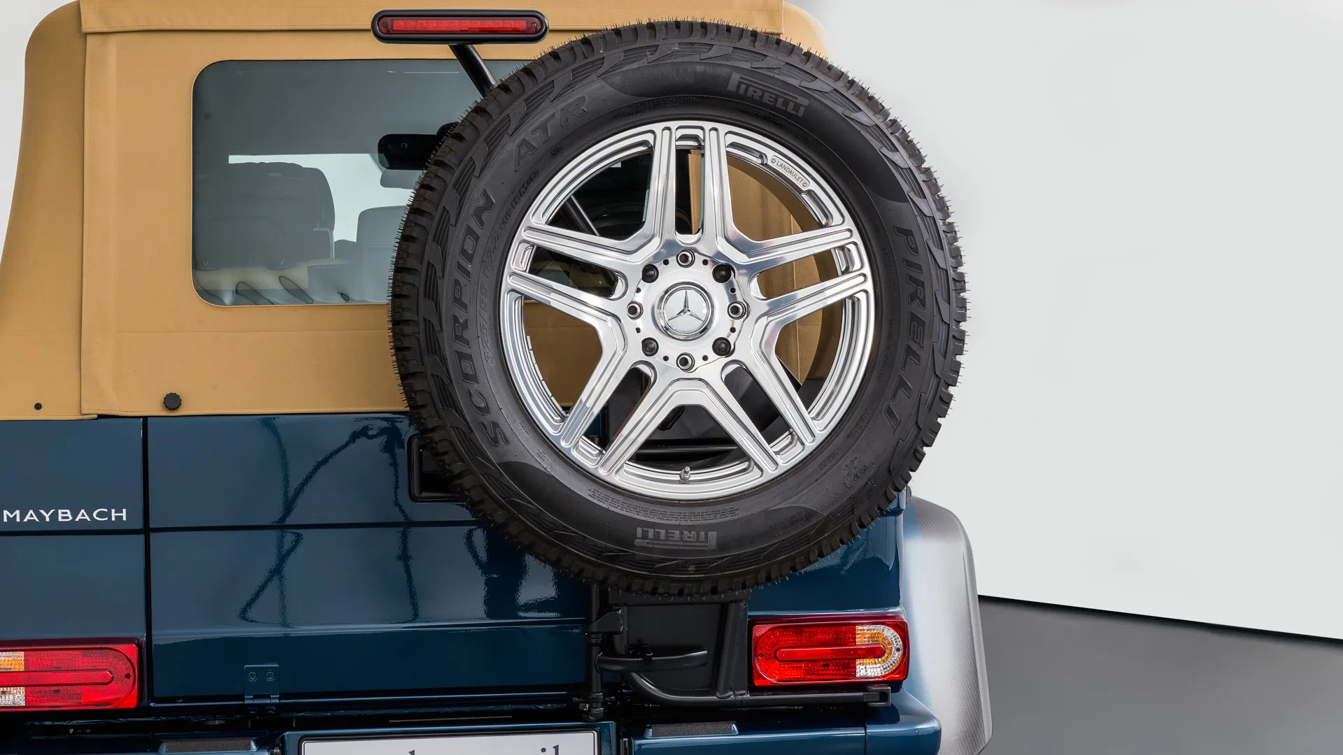 2018 Mercedes-Maybach G650 Landaulet, rear three-quarter view, Designo Seablue metallic