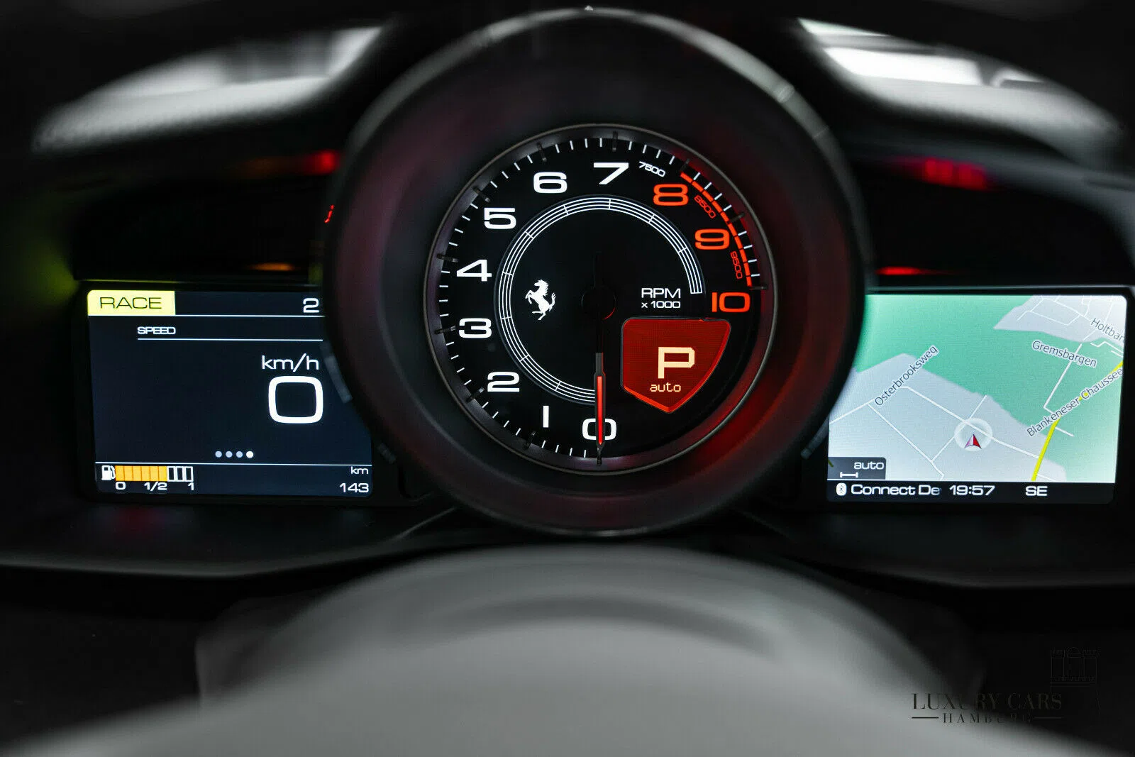 2021 Ferrari 488 Pista interior, Black
