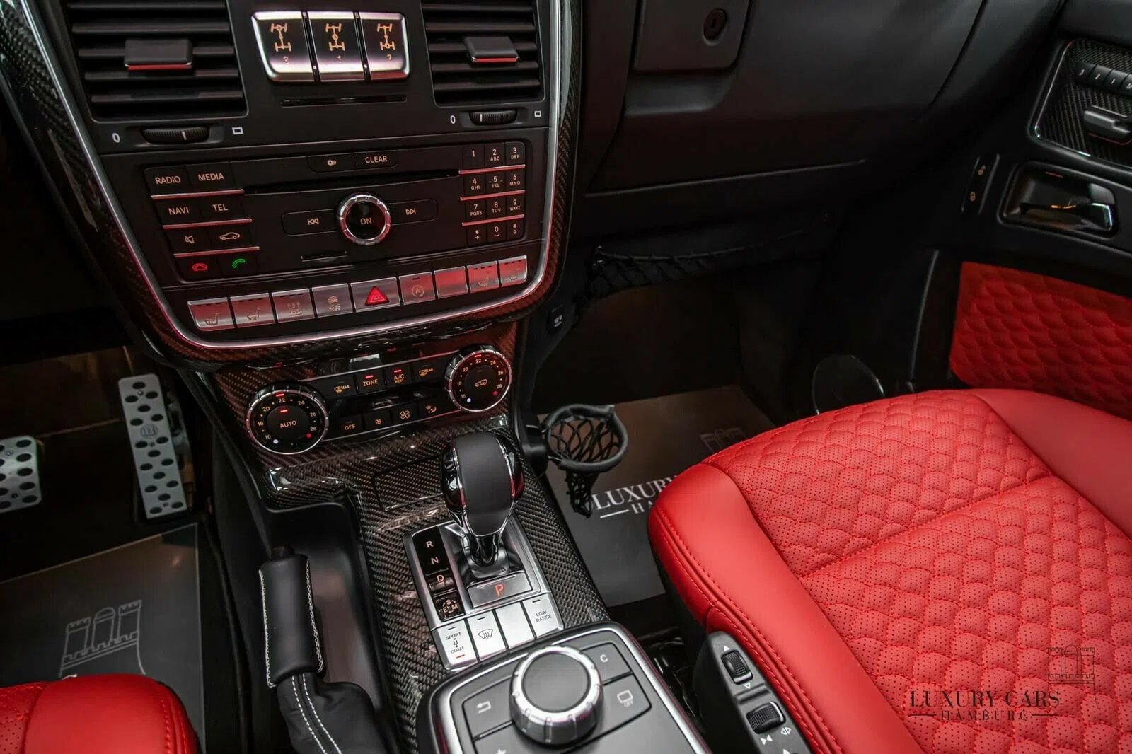 2020 BRABUS G 500 4x4² interior, center console, Leather Black