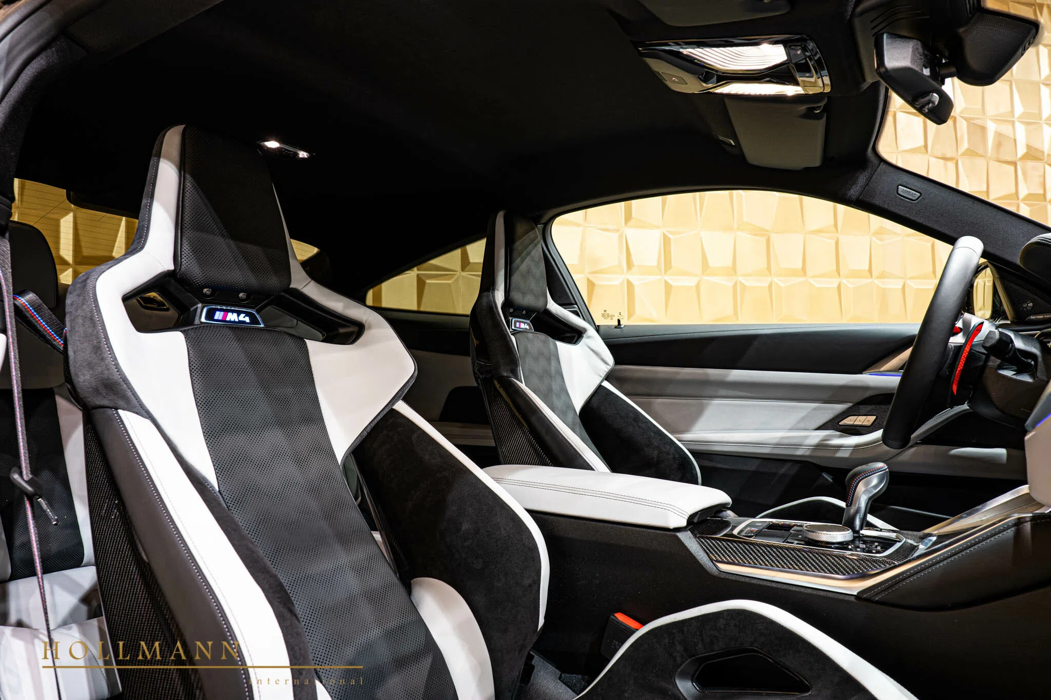 2021 BMW M4 Competition Coupe interior, seats, X3IA Merino / Silverstone / Black