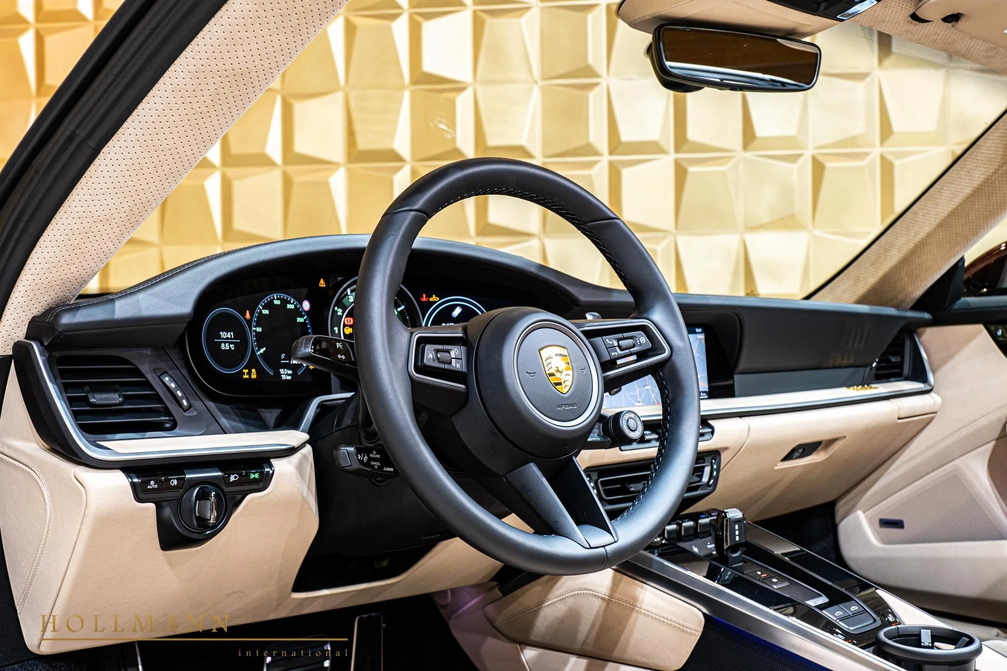 2020 Porsche 911 Targa 4S Heritage Design Edition interior, dashboard, Black and Atacama Beige