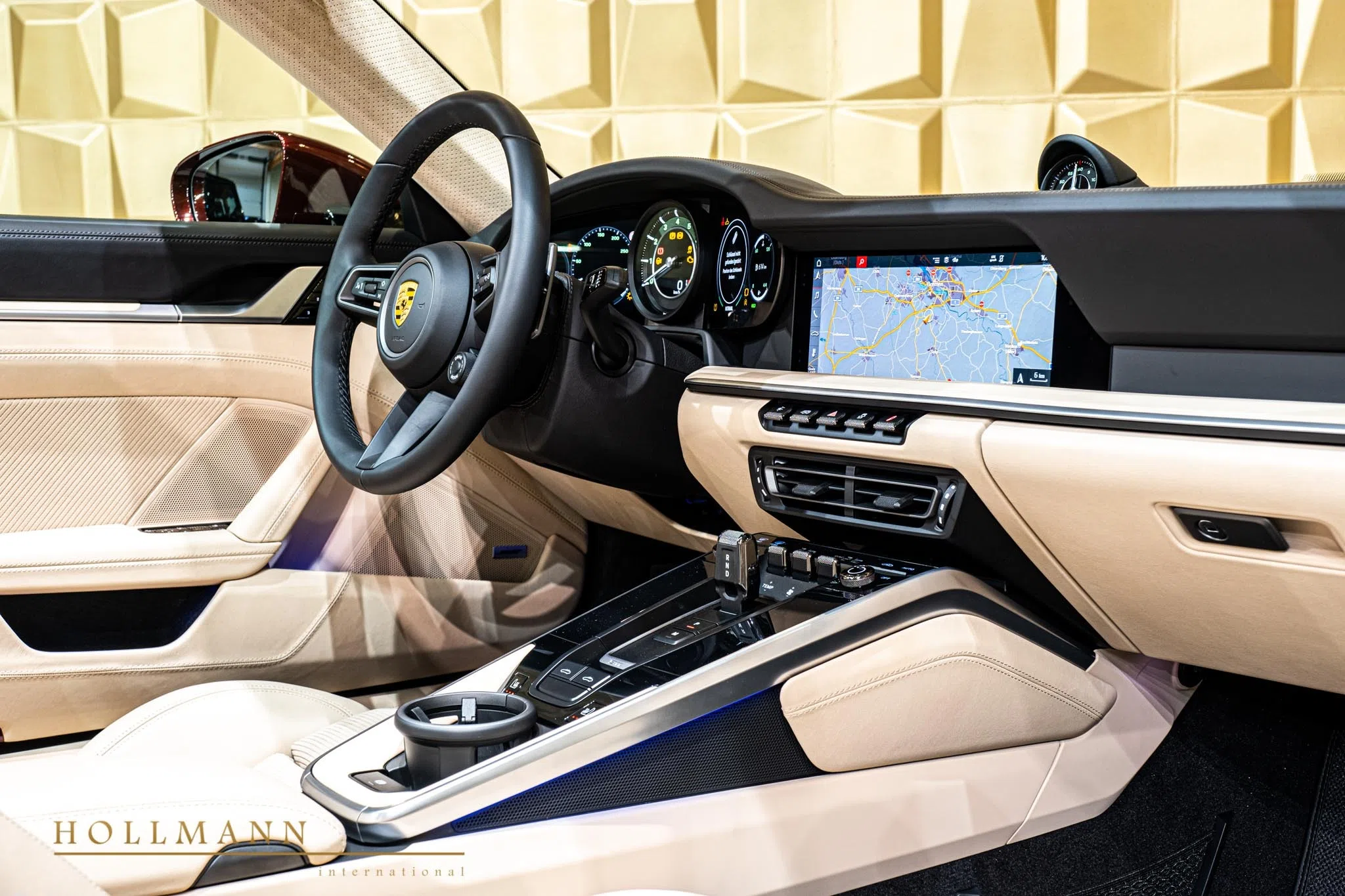 2020 Porsche 911 Targa 4S Heritage Design Edition interior, dashboard, Black and Atacama Beige