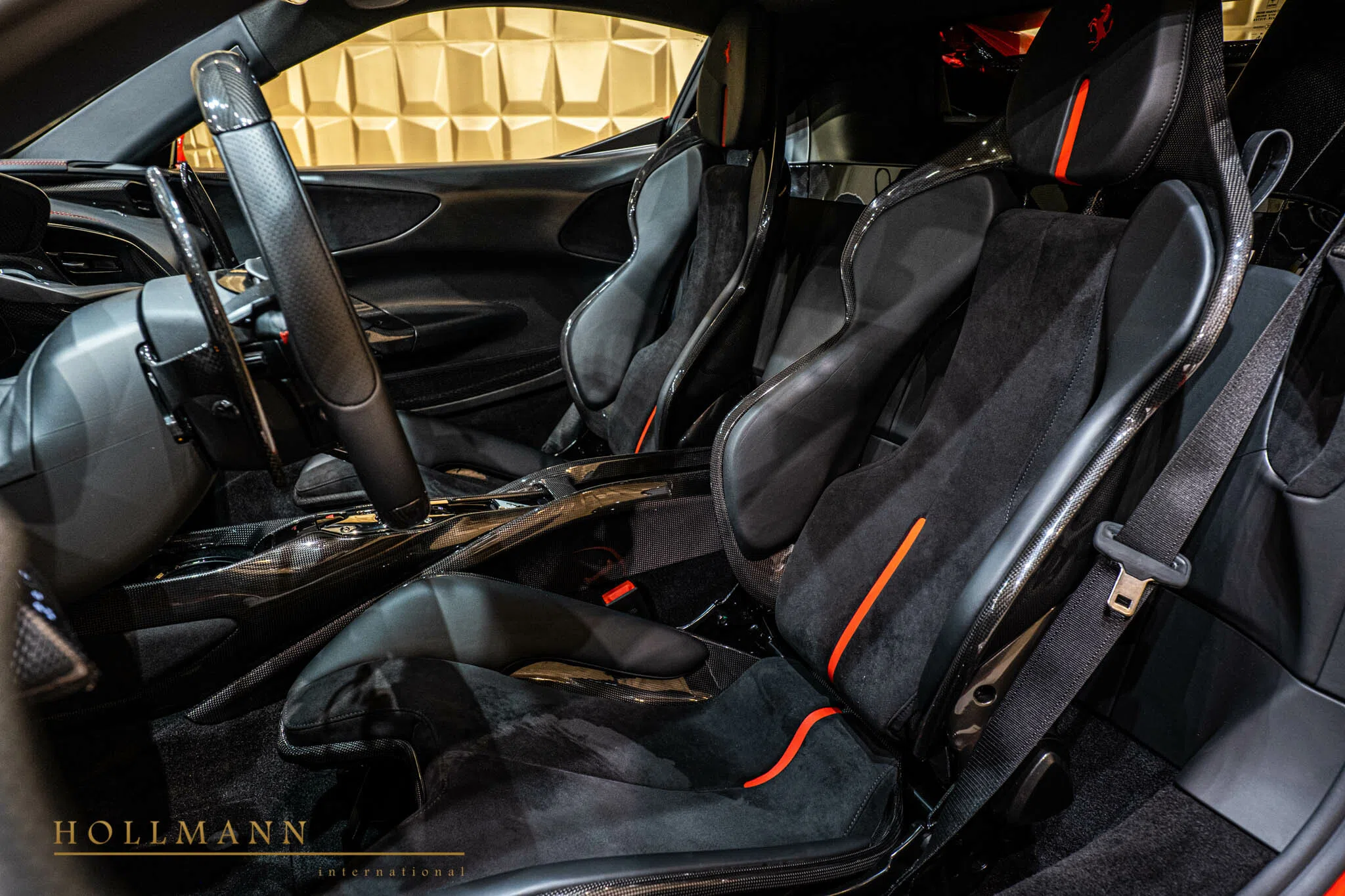 2021 Ferrari SF90 Stradale interior, seats, Leather + Alcantara Black