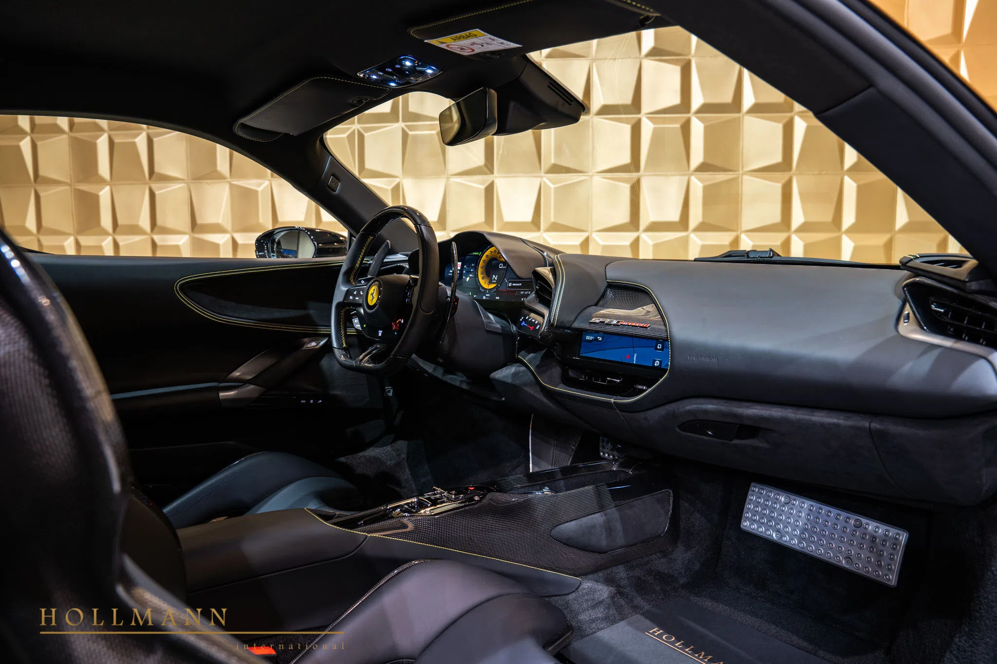 2021 Ferrari SF90 Stradale interior, dashboard, Leather Black